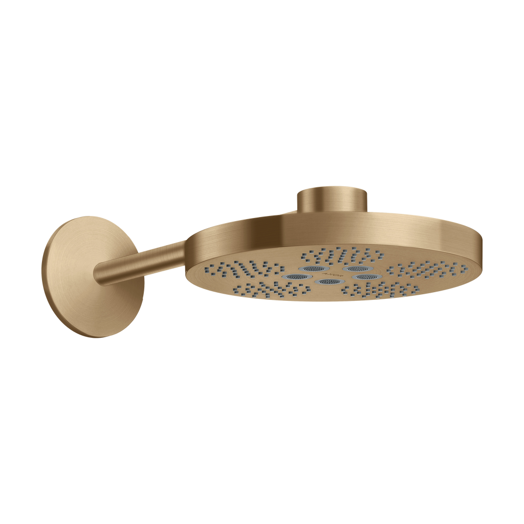 AXOR One Overhead Shower 280 2jet with Shower Arm from Brandt in Brushed Bronze finish