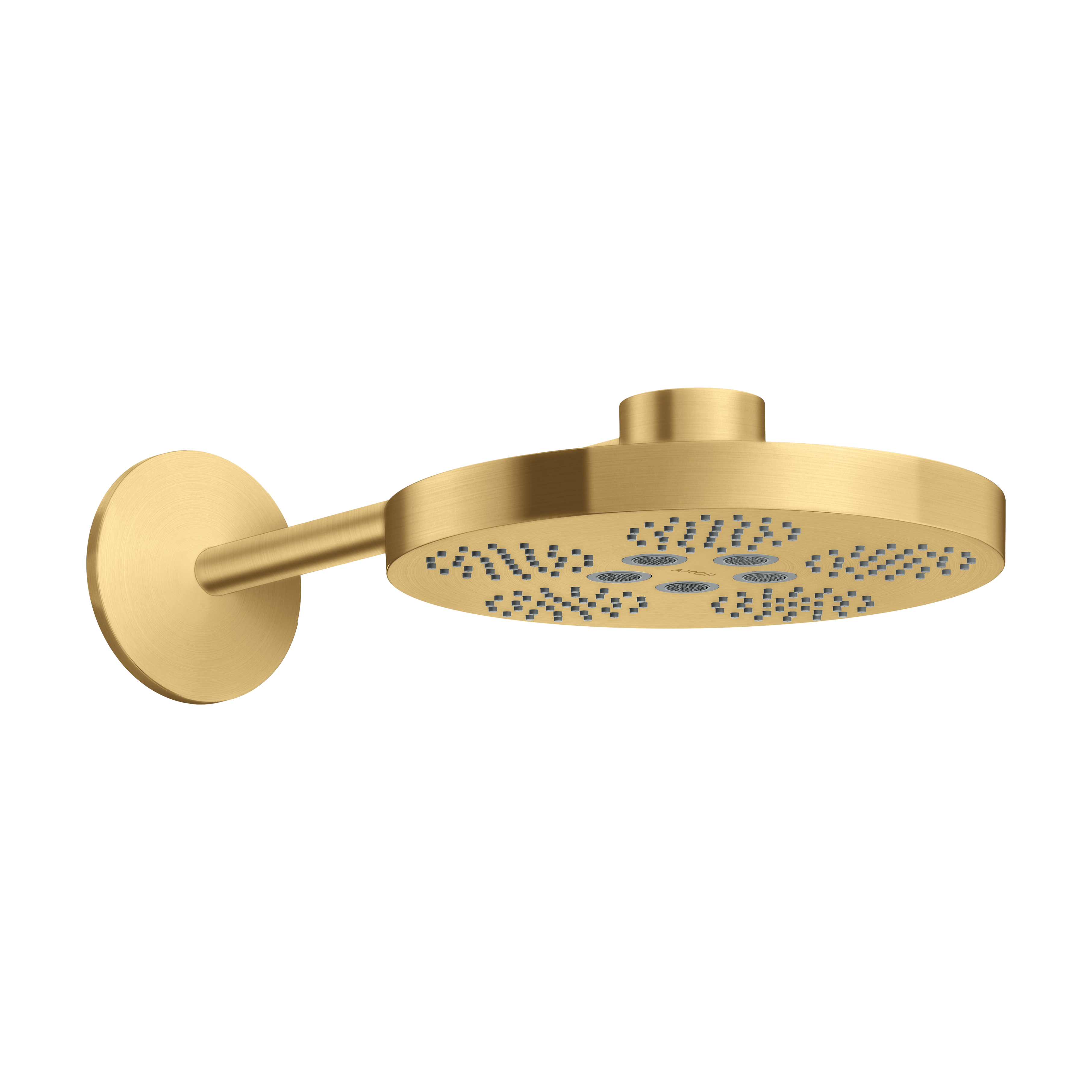 AXOR One Overhead Shower 280 2jet with Shower Arm from Brandt in Brushed Gold Optic finish