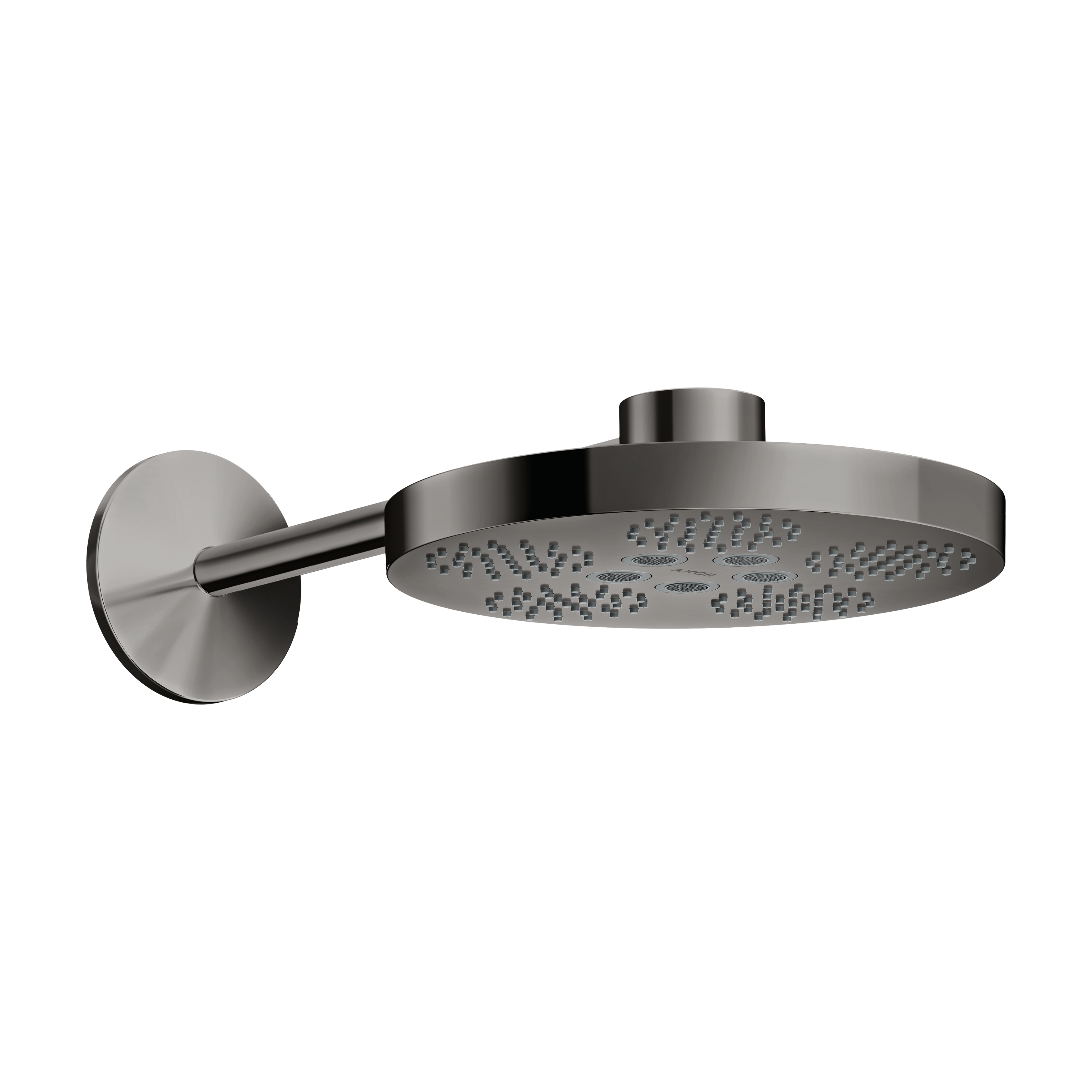 AXOR One Overhead Shower 280 2jet with Shower Arm from Brandt in Polished Black Chrome finish