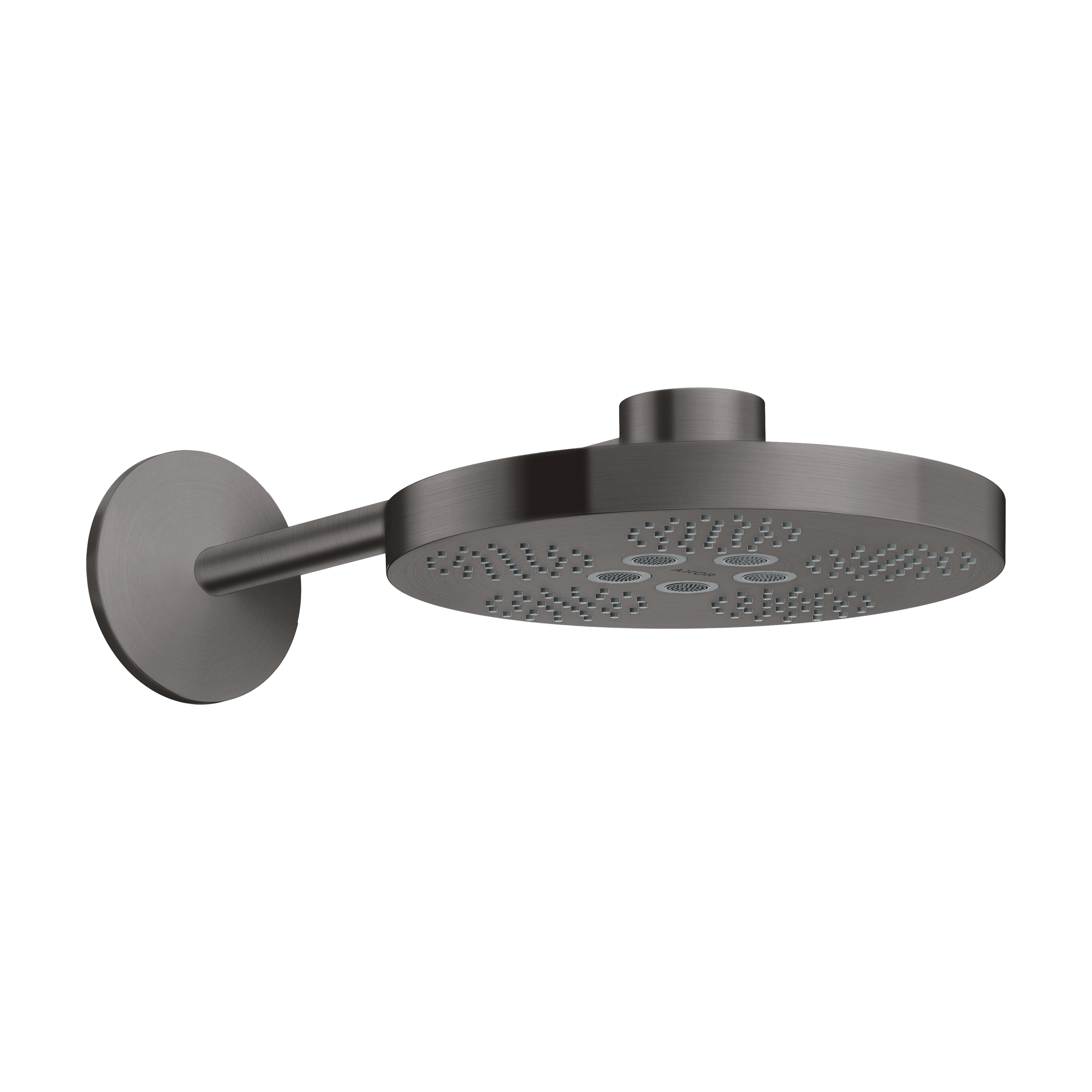 AXOR One Overhead Shower 280 2jet with Shower Arm from Brandt in Brushed Black Chrome finish