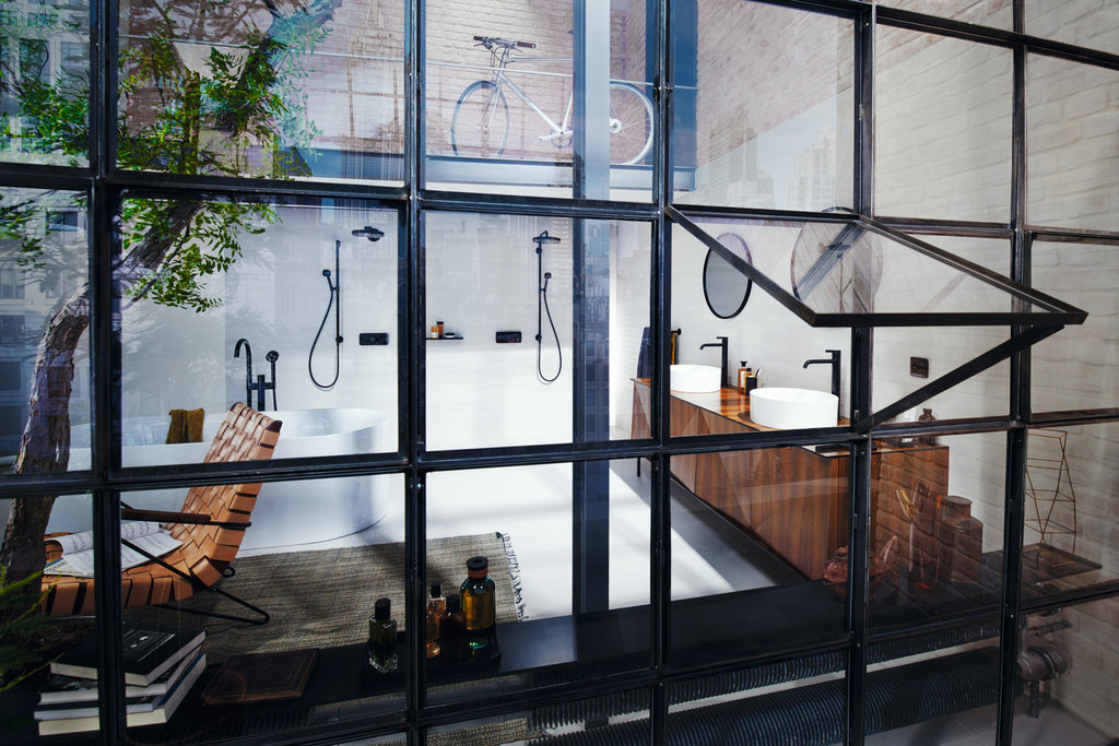 AXOR One Overhead Shower 280 2jet with Shower Arm from Brandt in Matt Black finish