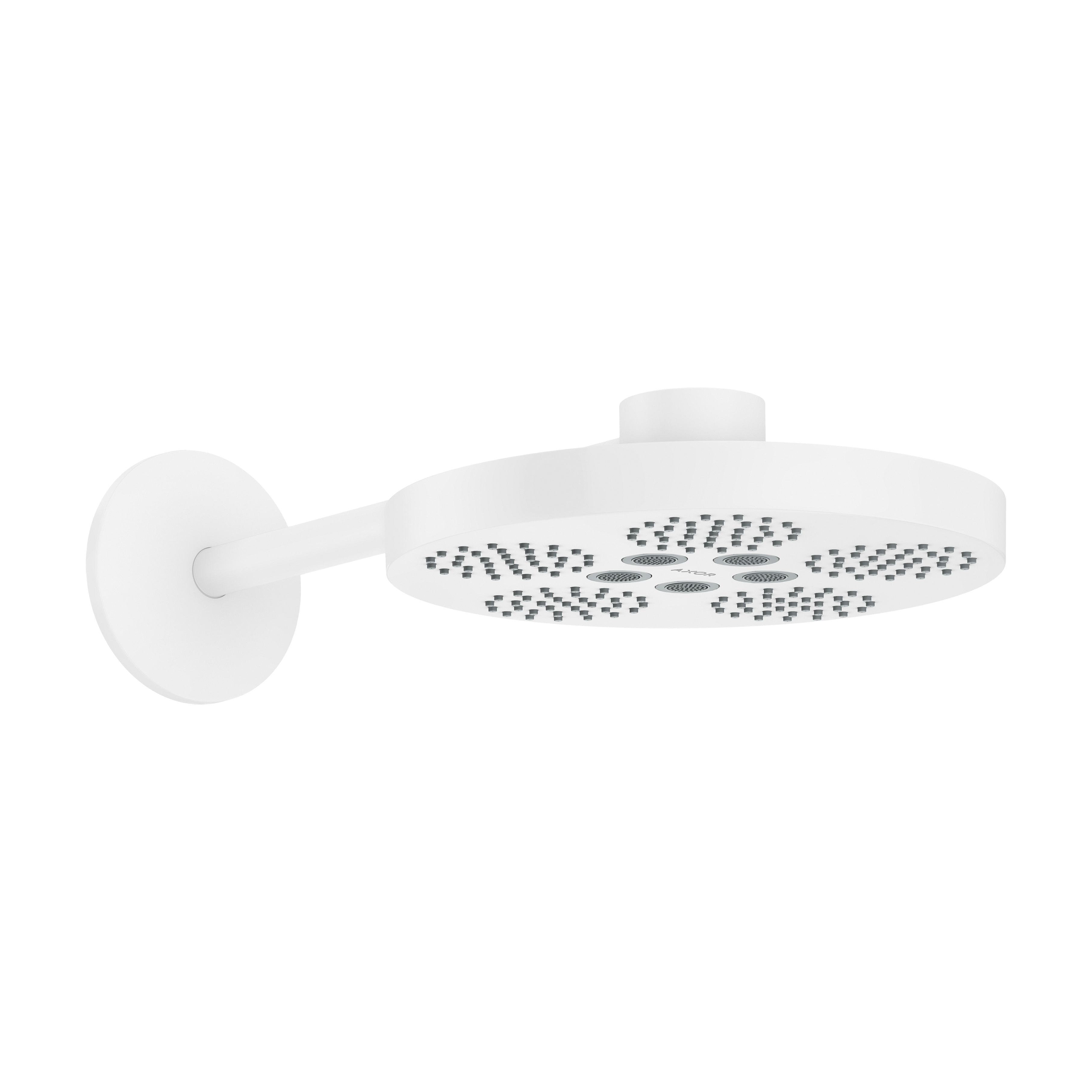 AXOR One Overhead Shower 280 2jet with Shower Arm from Brandt in Matt White finish