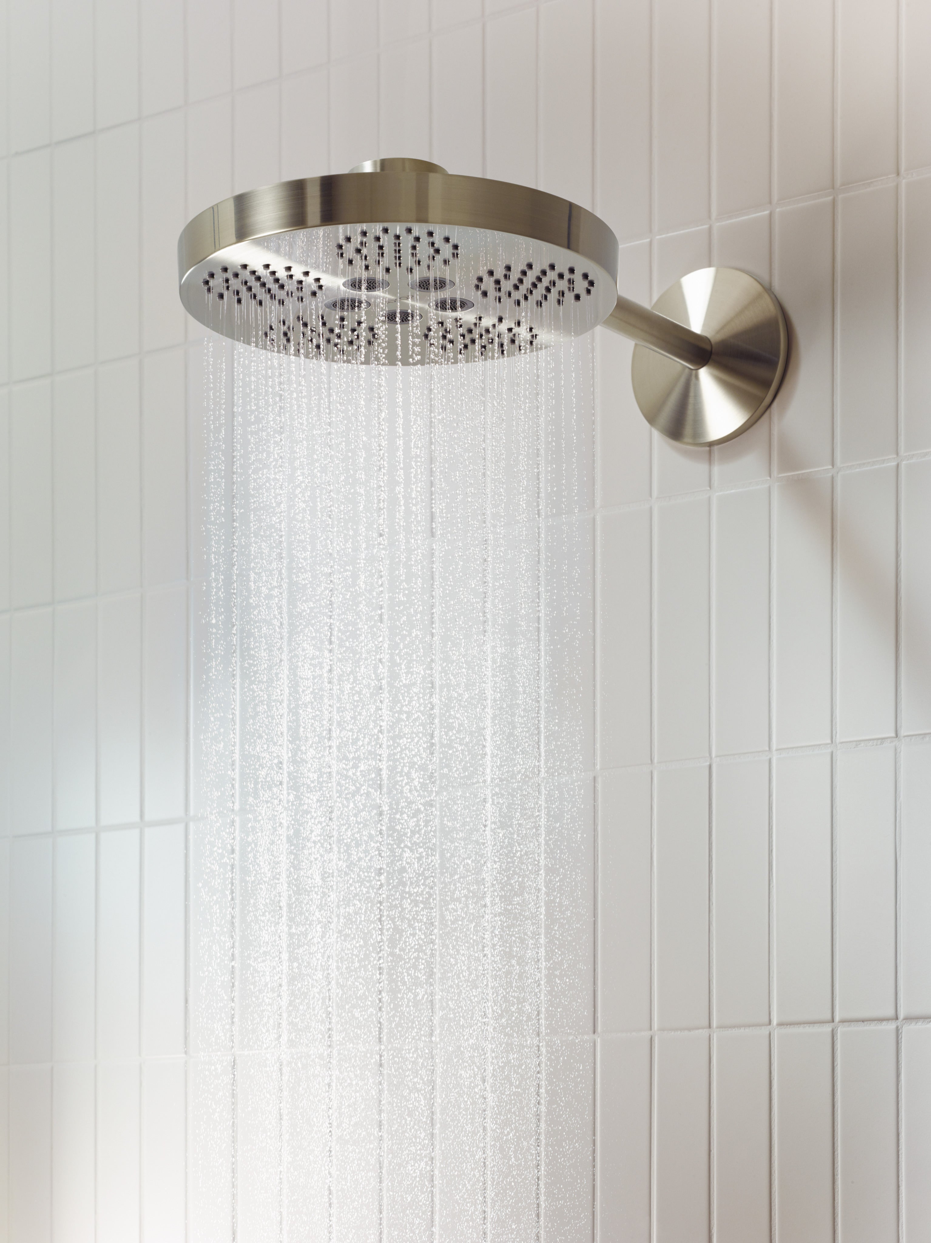 AXOR One Overhead Shower 280 2jet with Shower Arm from Brandt in Brushed Nickel finish