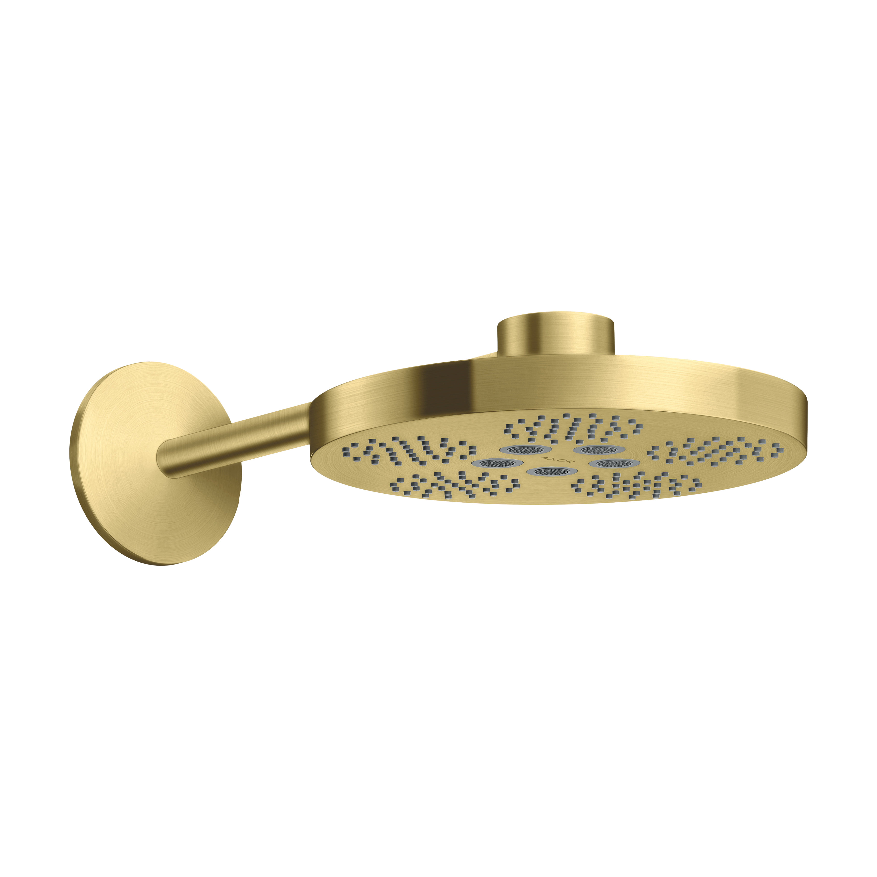 AXOR One Overhead Shower 280 2jet with Shower Arm from Brandt in Brushed Brass finish