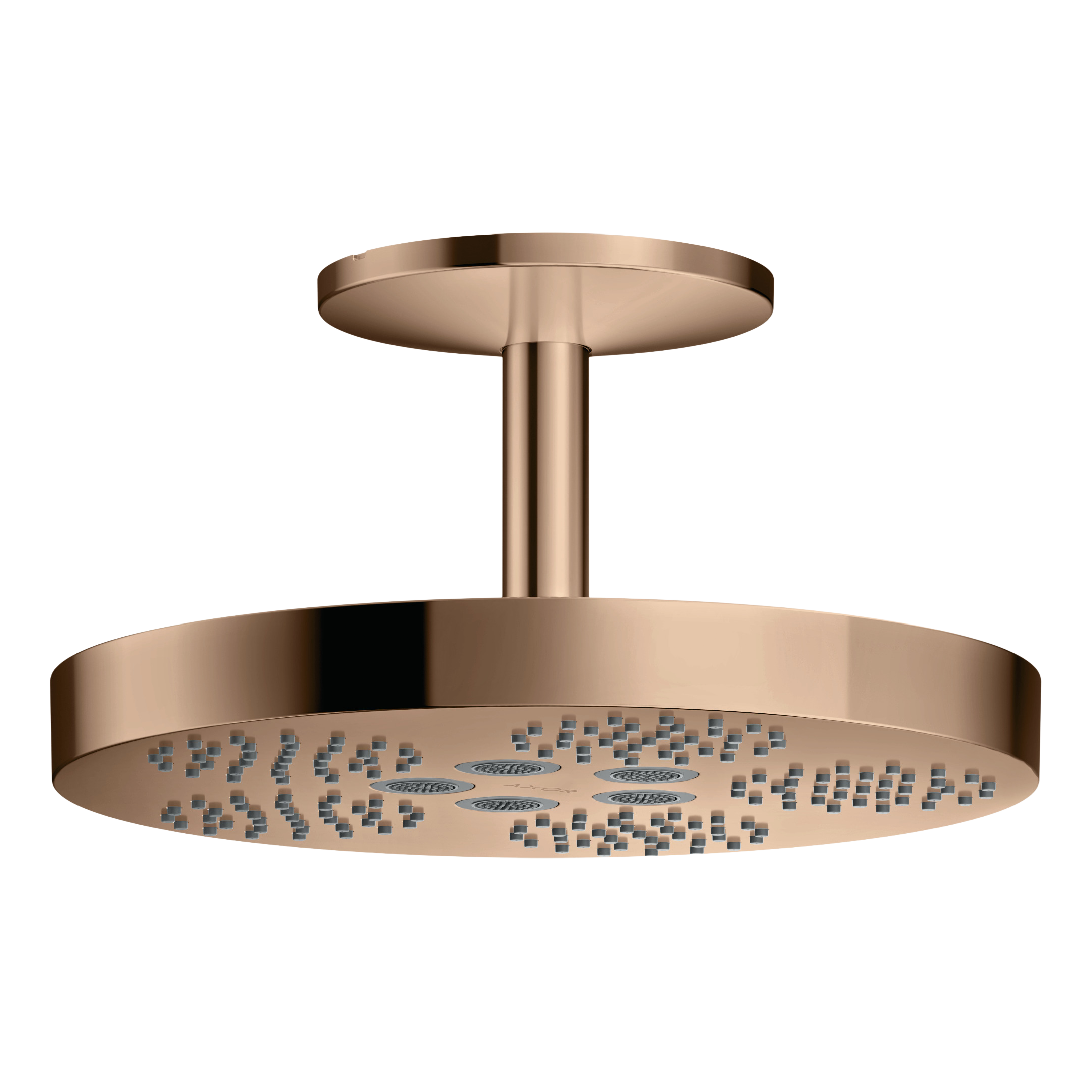 AXOR One Overhead Shower 280 1jet with Ceiling Connection from Brandt in Polished Red Gold finish