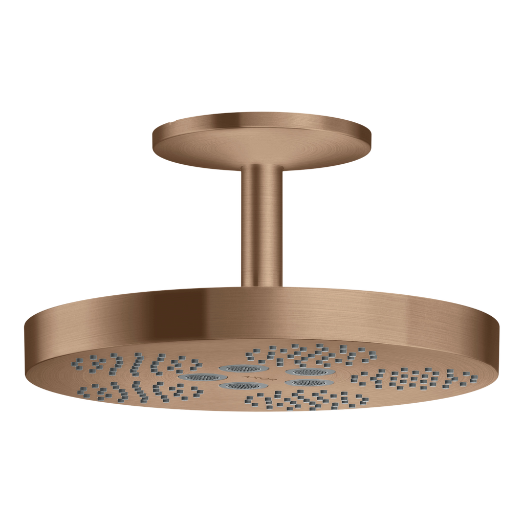 AXOR One Overhead Shower 280 1jet with Ceiling Connection from Brandt in Brushed Red Gold finish