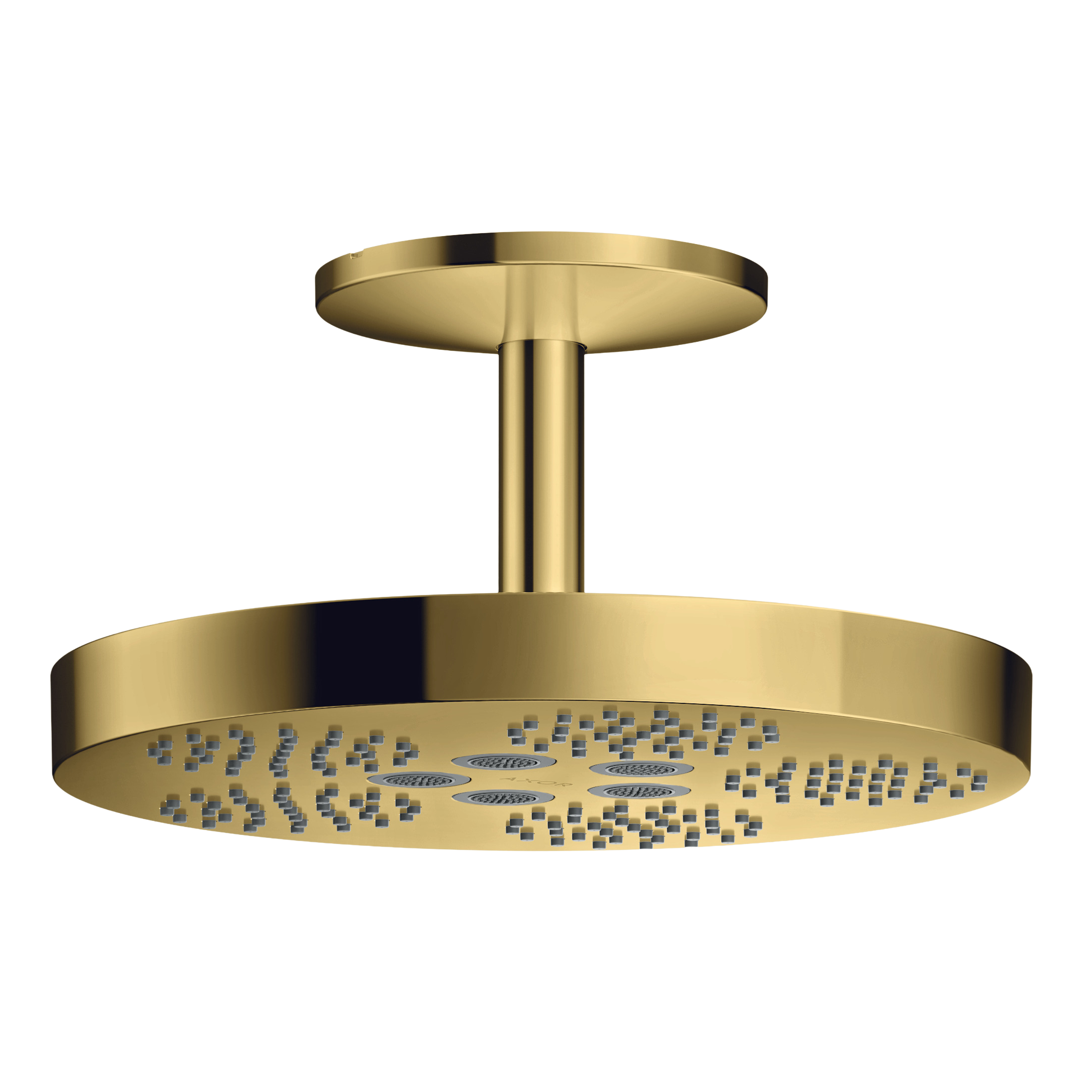 AXOR One Overhead Shower 280 1jet with Ceiling Connection from Brandt in Polished Gold Optic finish