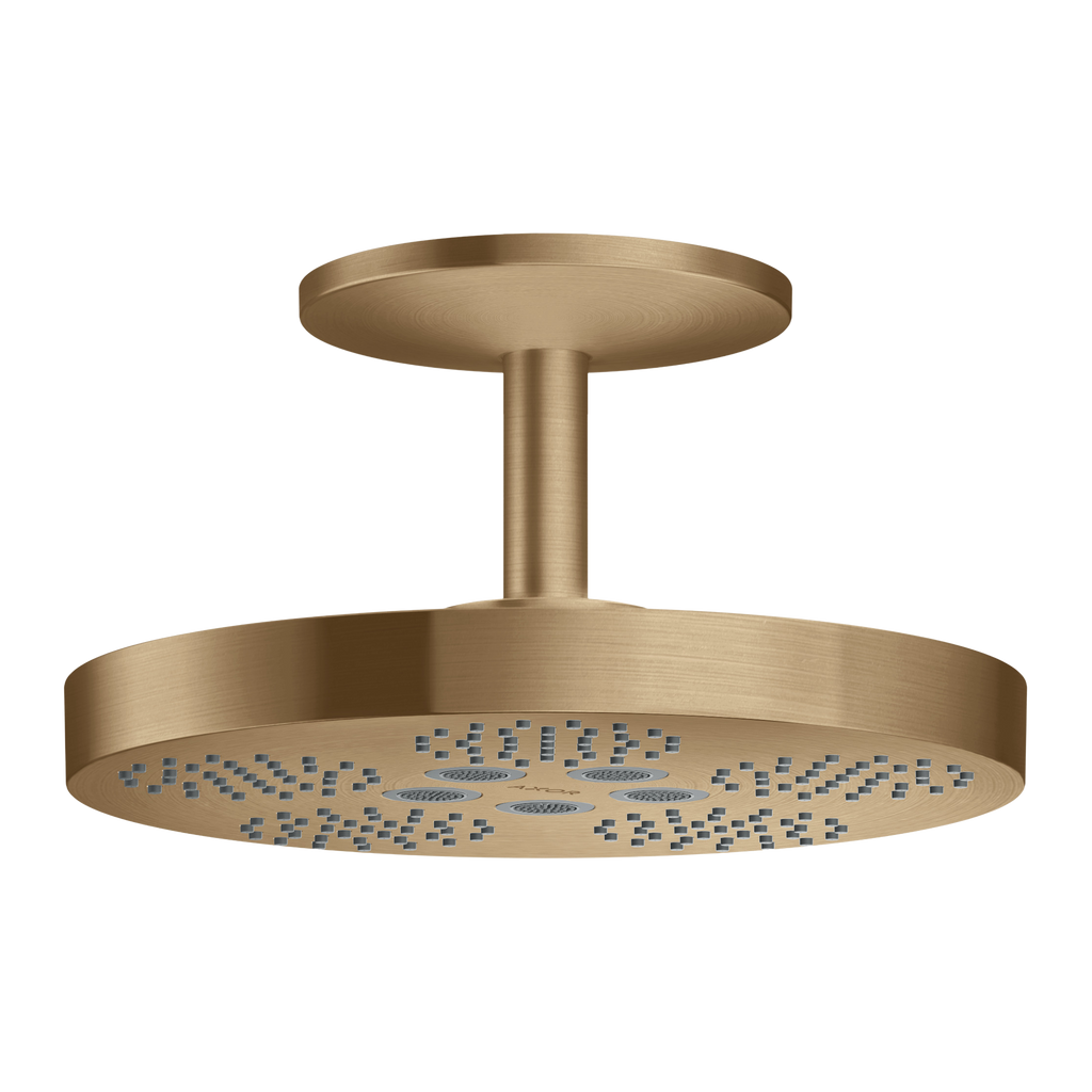 AXOR One Overhead Shower 280 2jet with Ceiling Connection from Brandt in Brushed Bronze finish