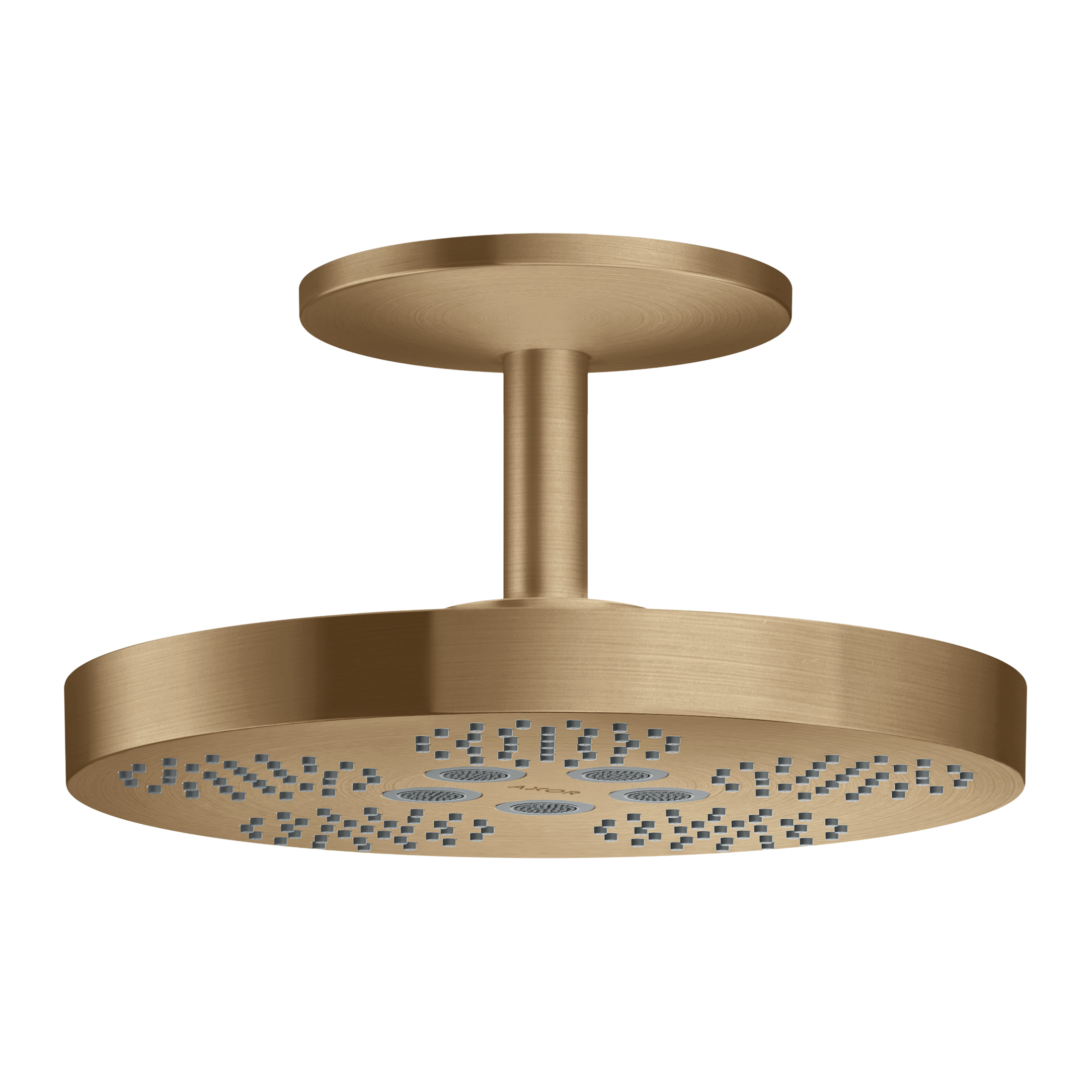 AXOR One Overhead Shower 280 2jet with Ceiling Connection from Brandt in Brushed Bronze finish