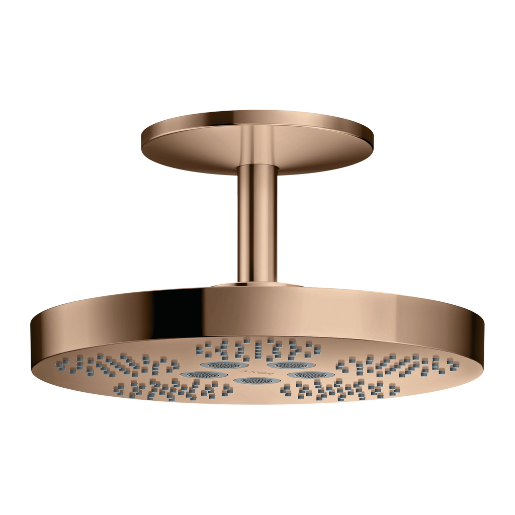 AXOR One Overhead Shower 280 2jet with Ceiling Connection from Brandt in Polished Red Gold finish
