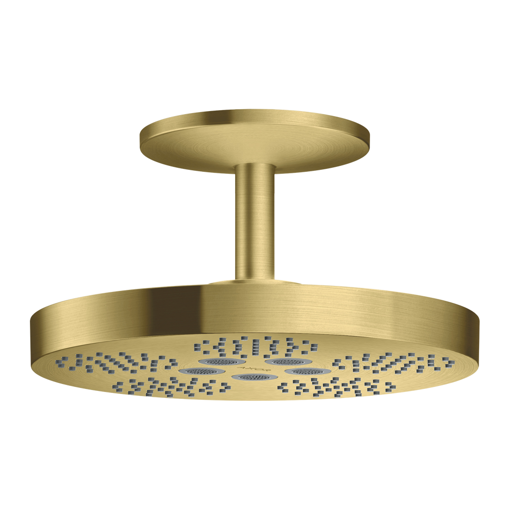 AXOR One Overhead Shower 280 2jet with Ceiling Connection from Brandt in Brushed Brass finish