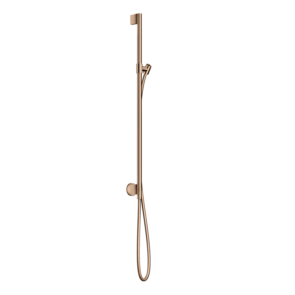 AXOR One Shower Bar 90 cm with Wall Connection and 1,6 m Shower Hose from Brandt in Polished Red Gold finish