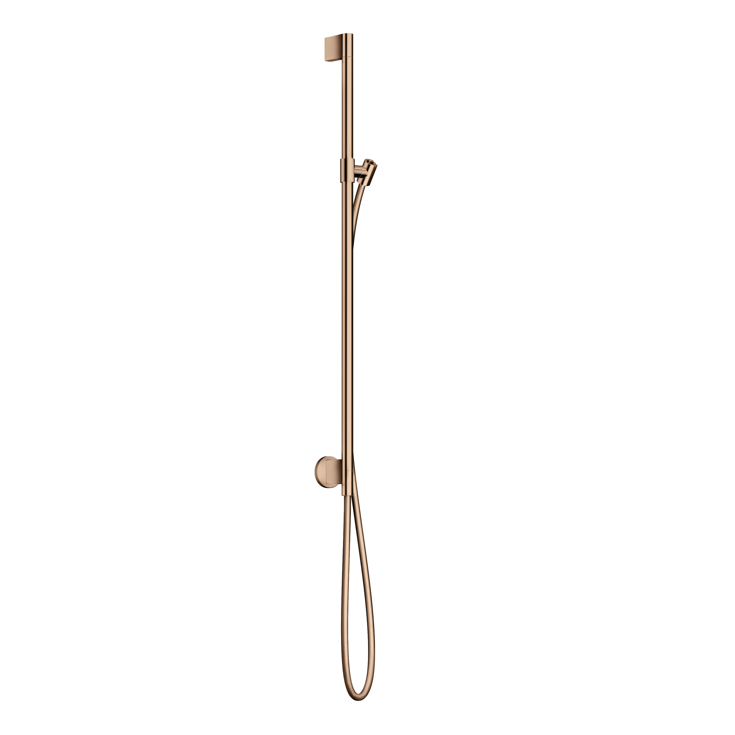 AXOR One Shower Bar 90 cm with Wall Connection and 1,6 m Shower Hose from Brandt in Polished Red Gold finish