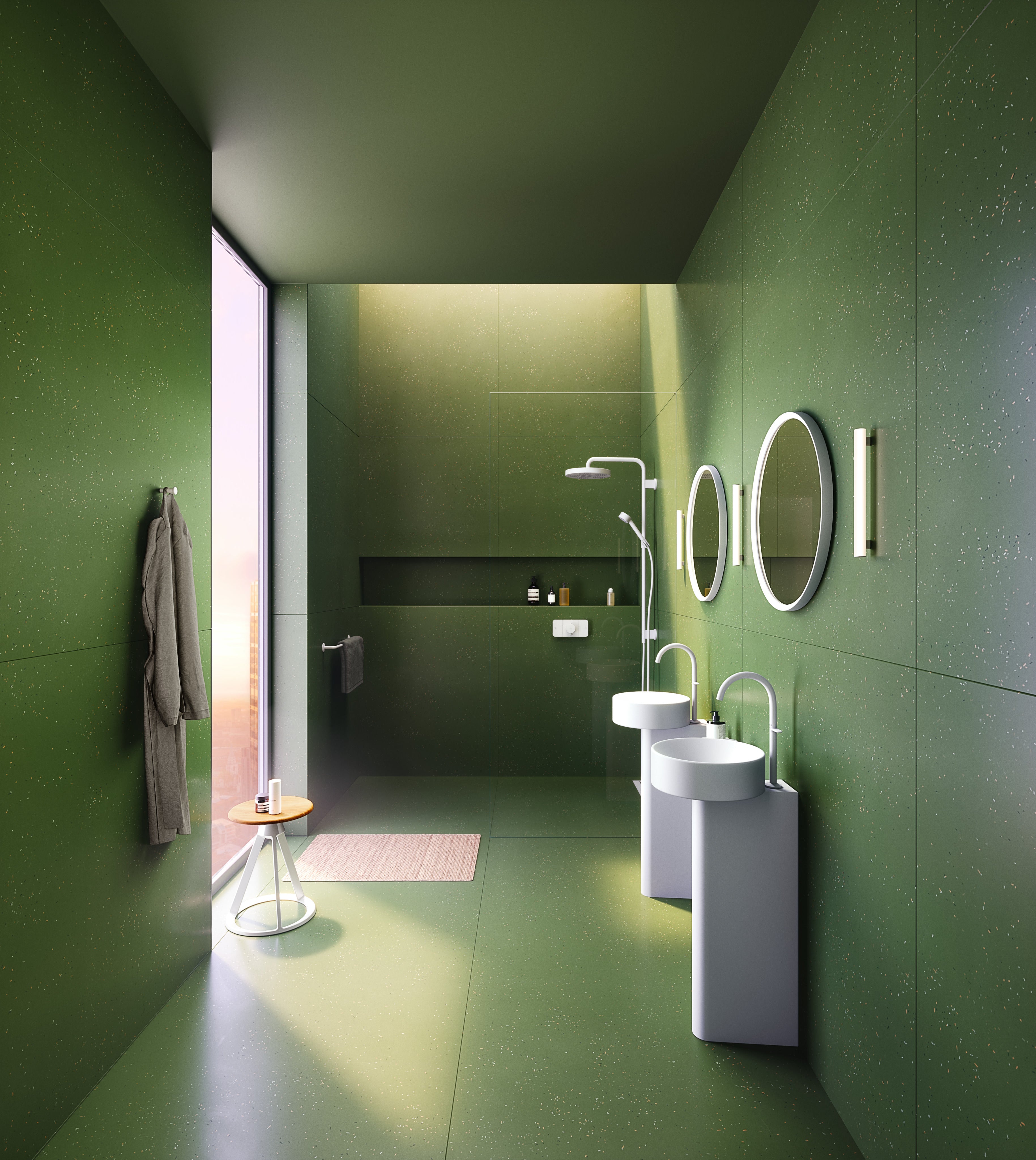 AXOR One Concealed Shower Column 280 1jet from Brandt in Matt White finish