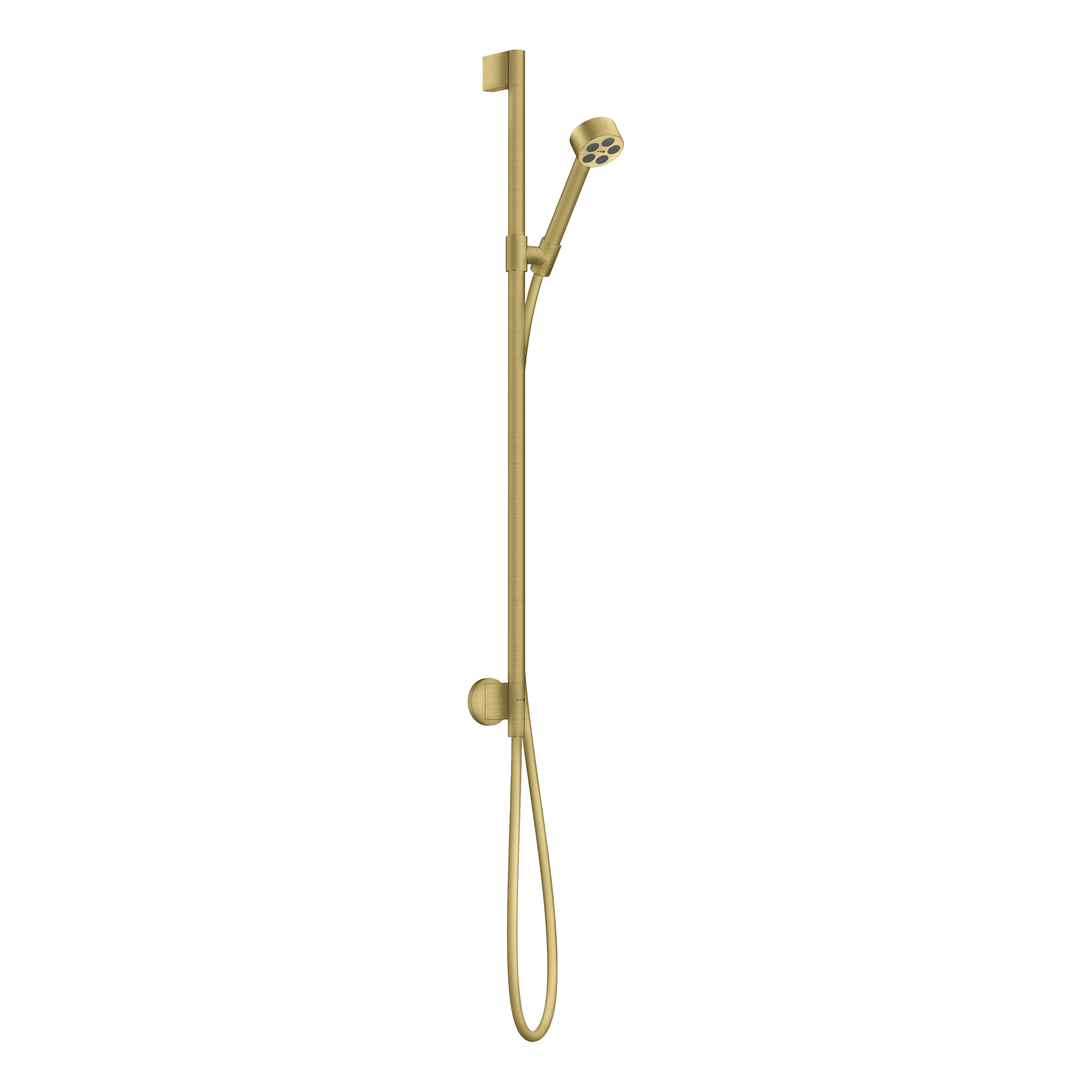 AXOR One Shower Set 75 1jet EcoSmart with Wall Connection from Brandt in Brushed Brass finish