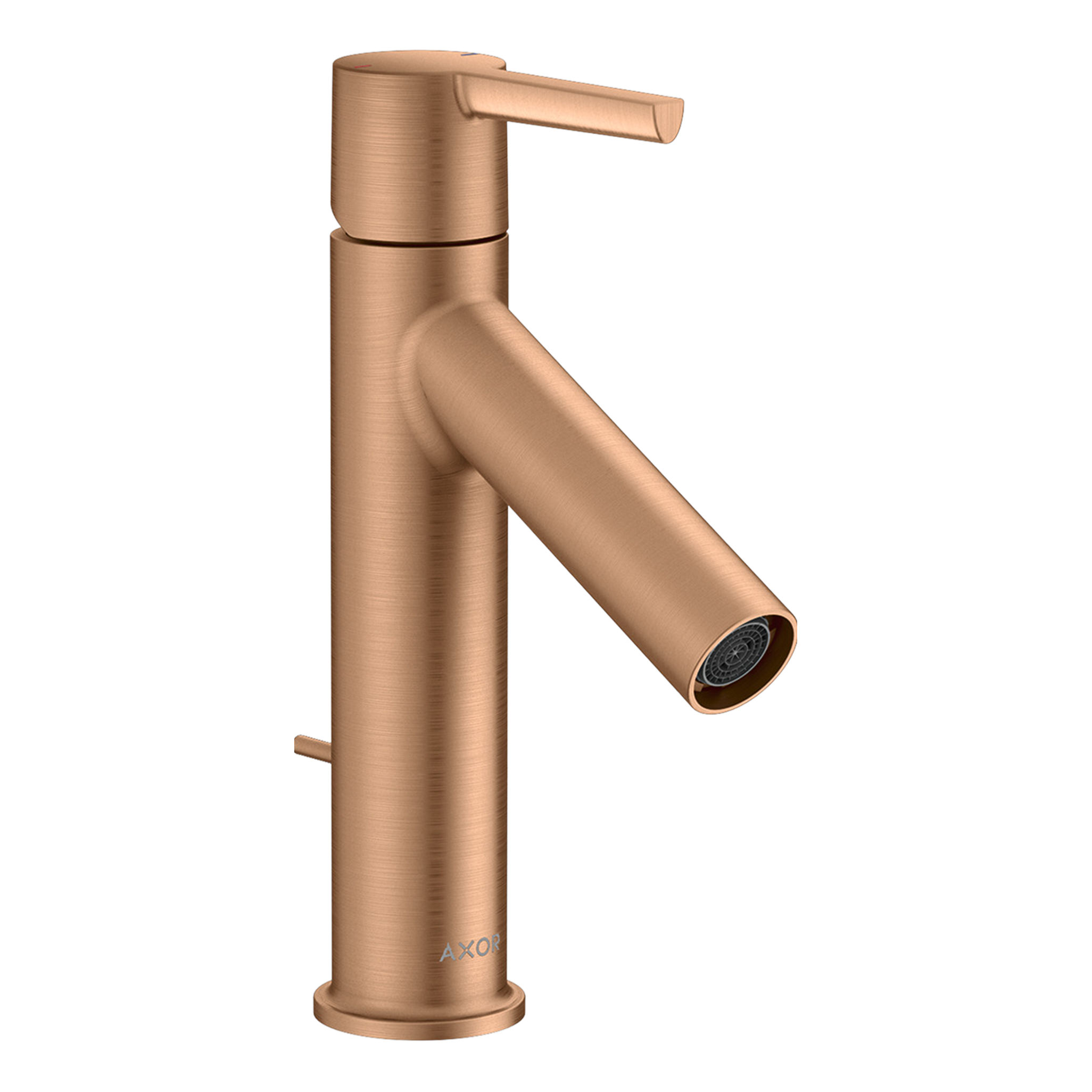 AXOR Starck Single Lever Handle Basin Mixer Faucet 100 with Pop-Up Waste Set from Brandt in Brushed Bronze finish