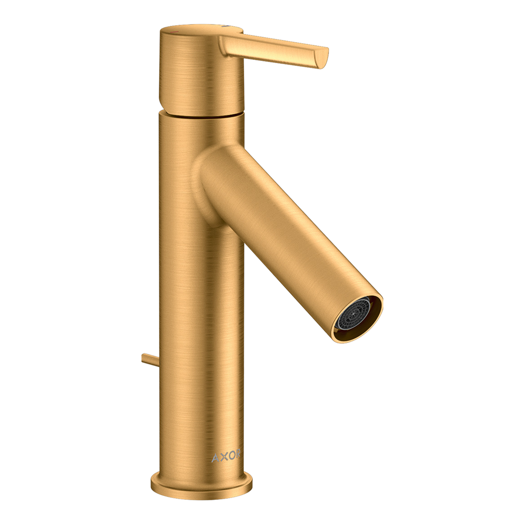 AXOR Starck Single Lever Handle Basin Mixer Faucet 100 with Pop-Up Waste Set from Brandt in Brushed Gold Optic finish
