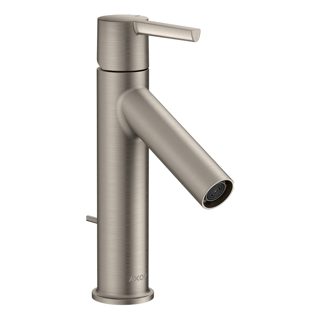 AXOR Starck Single Lever Handle Basin Mixer Faucet 100 with Pop-Up Waste Set from Brandt in Stainless Steel Optic finish