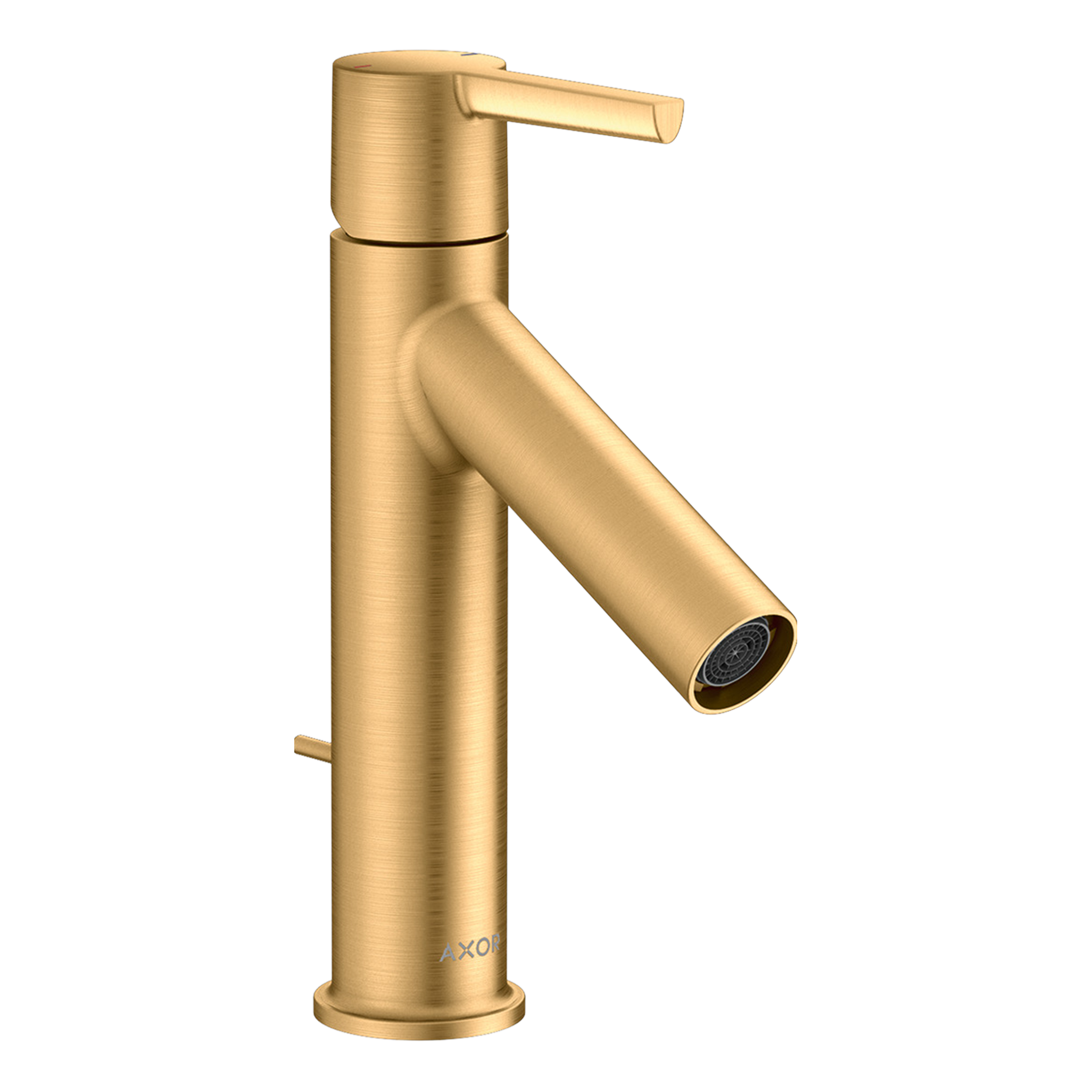 AXOR Starck Single Lever Handle Basin Mixer Faucet 100 with Pop-Up Waste Set from Brandt in Brushed Brass finish