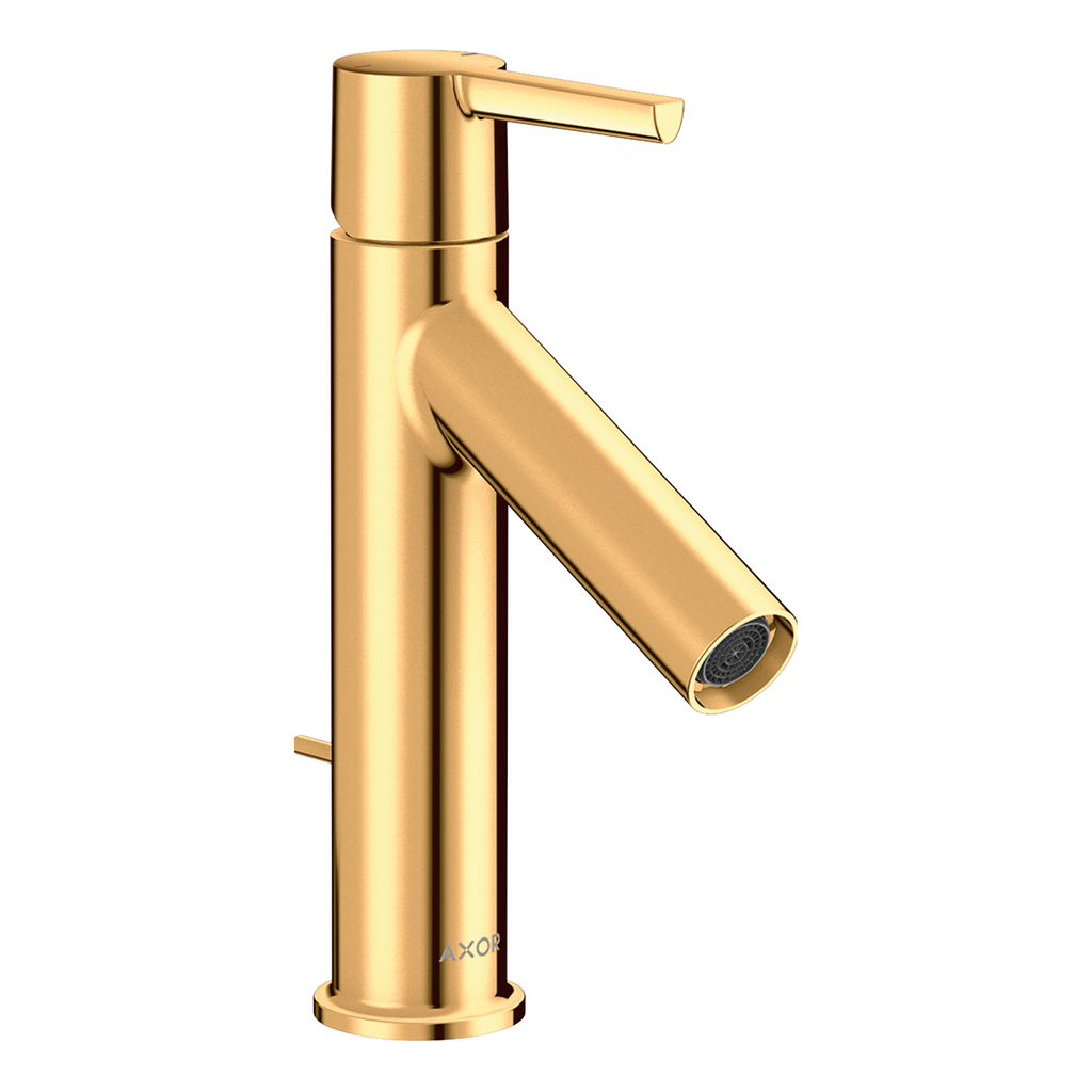 AXOR Starck Single Lever Handle Basin Mixer Faucet 100 with Pop-Up Waste Set from Brandt in Polished Gold Optic finish