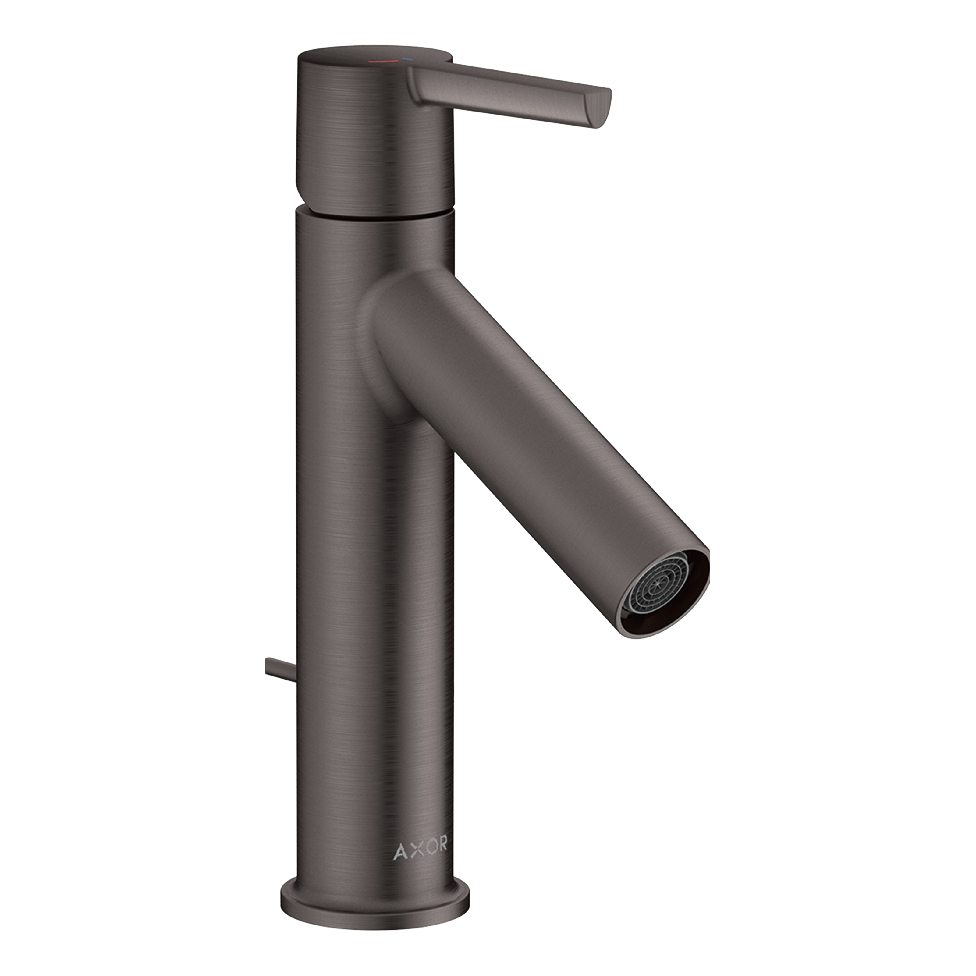 AXOR Starck Single Lever Handle Basin Mixer Faucet 100 with CoolStart and Pop-Up Waste Set from Brandt in Brushed Black Chrome finish