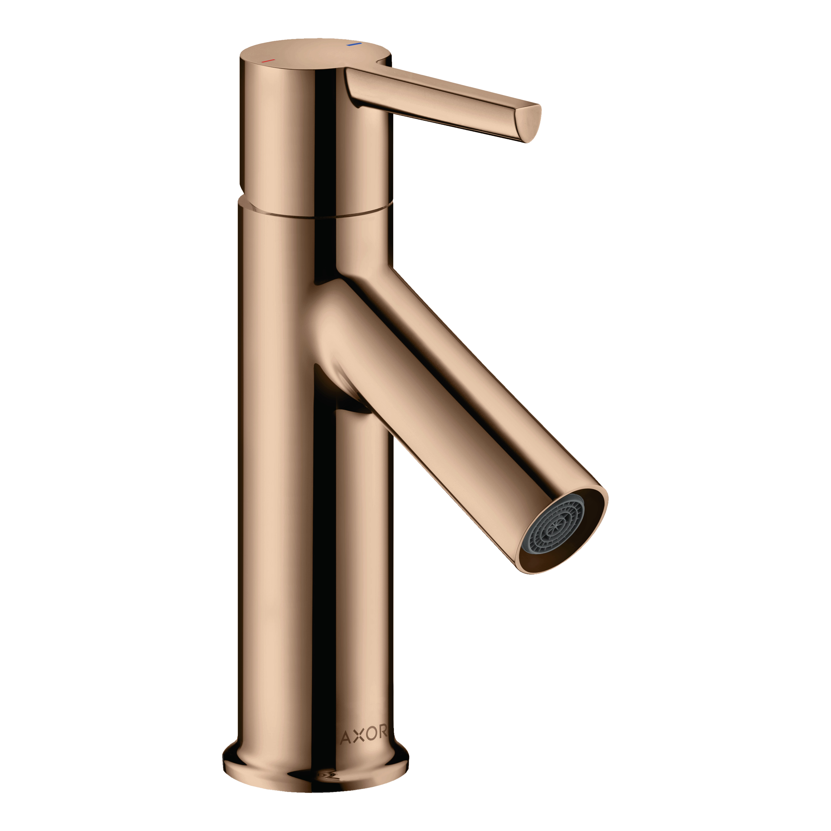 AXOR Starck Single Lever Handle Basin Mixer Faucet 80 with Pop-Up Waste Set from Brandt in Polished Red Gold finish
