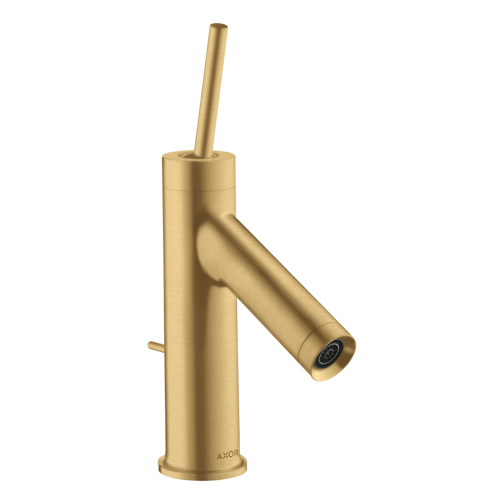 AXOR Starck Single Pin Handle Basin Mixer Faucet 70 with Pop-Up Waste Set from Brandt in Brushed Gold Optic finish