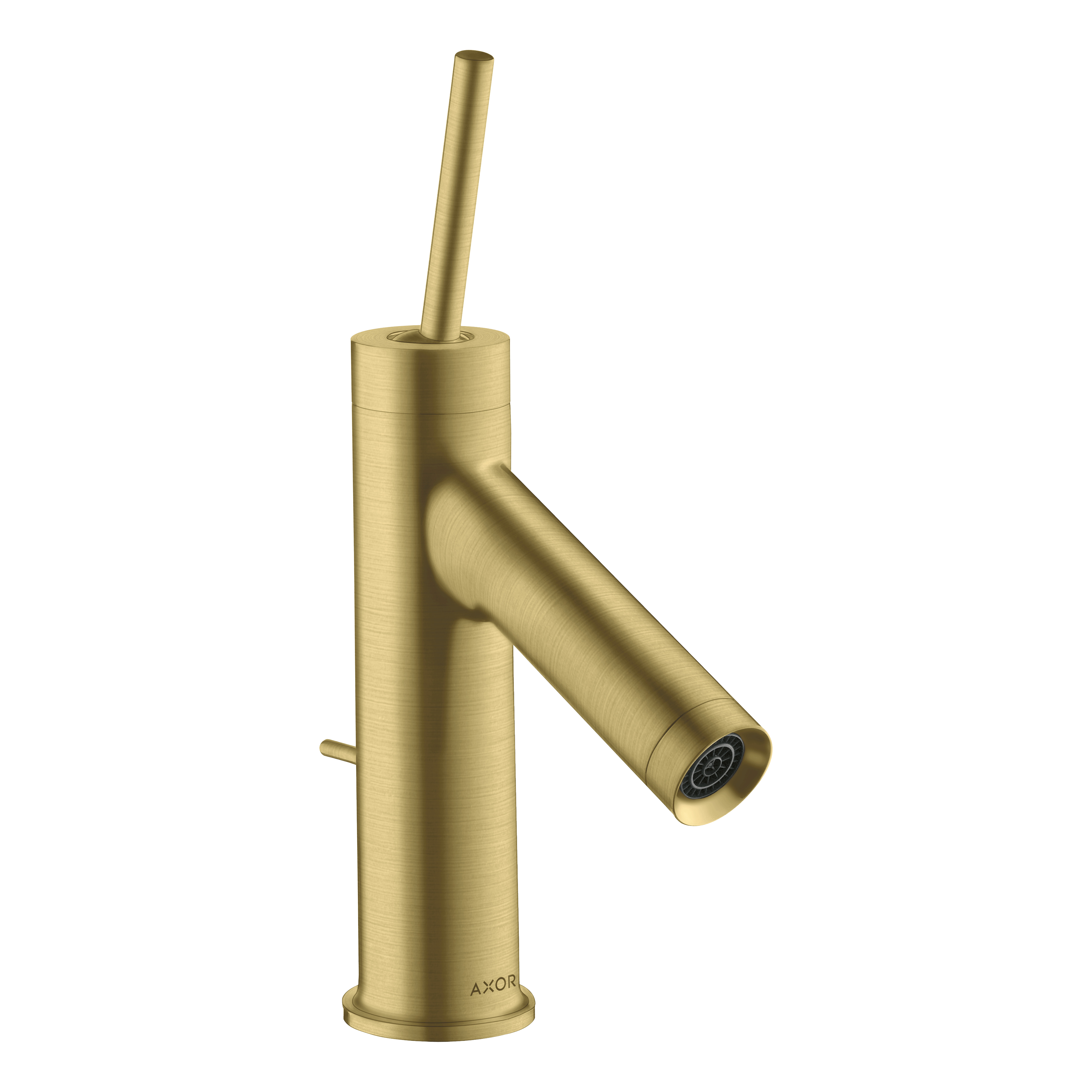 AXOR Starck Single Pin Handle Basin Mixer Faucet 70 with Pop-Up Waste Set from Brandt in Brushed Brass finish