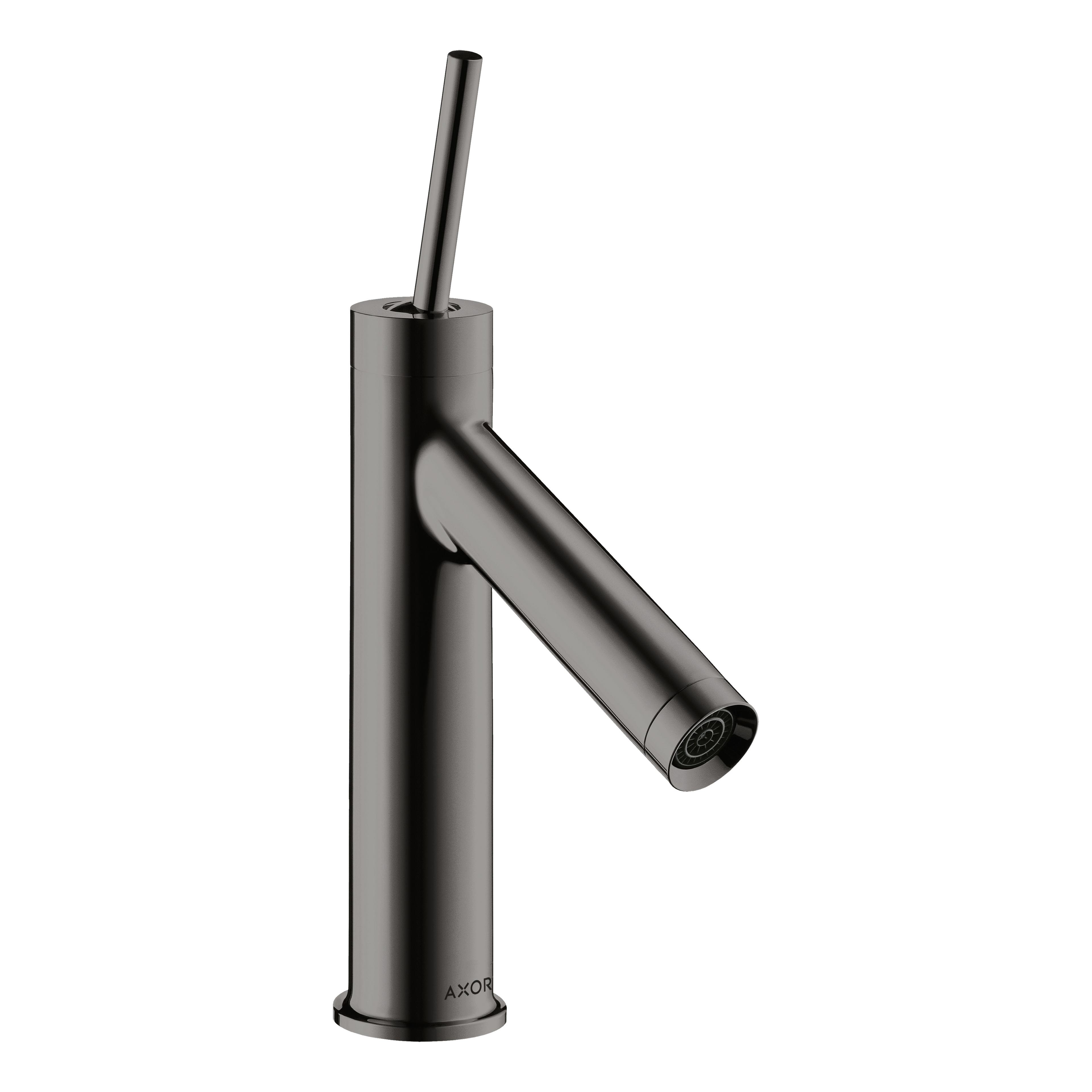 AXOR Starck Single Pin Handle Basin Mixer Faucet 90 with Open Waste Set from Brandt in Polished Black Chrome finish