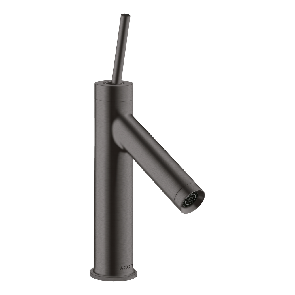 AXOR Starck Single Pin Handle Basin Mixer Faucet 90 with Open Waste Set from Brandt in Brushed Black Chrome finish