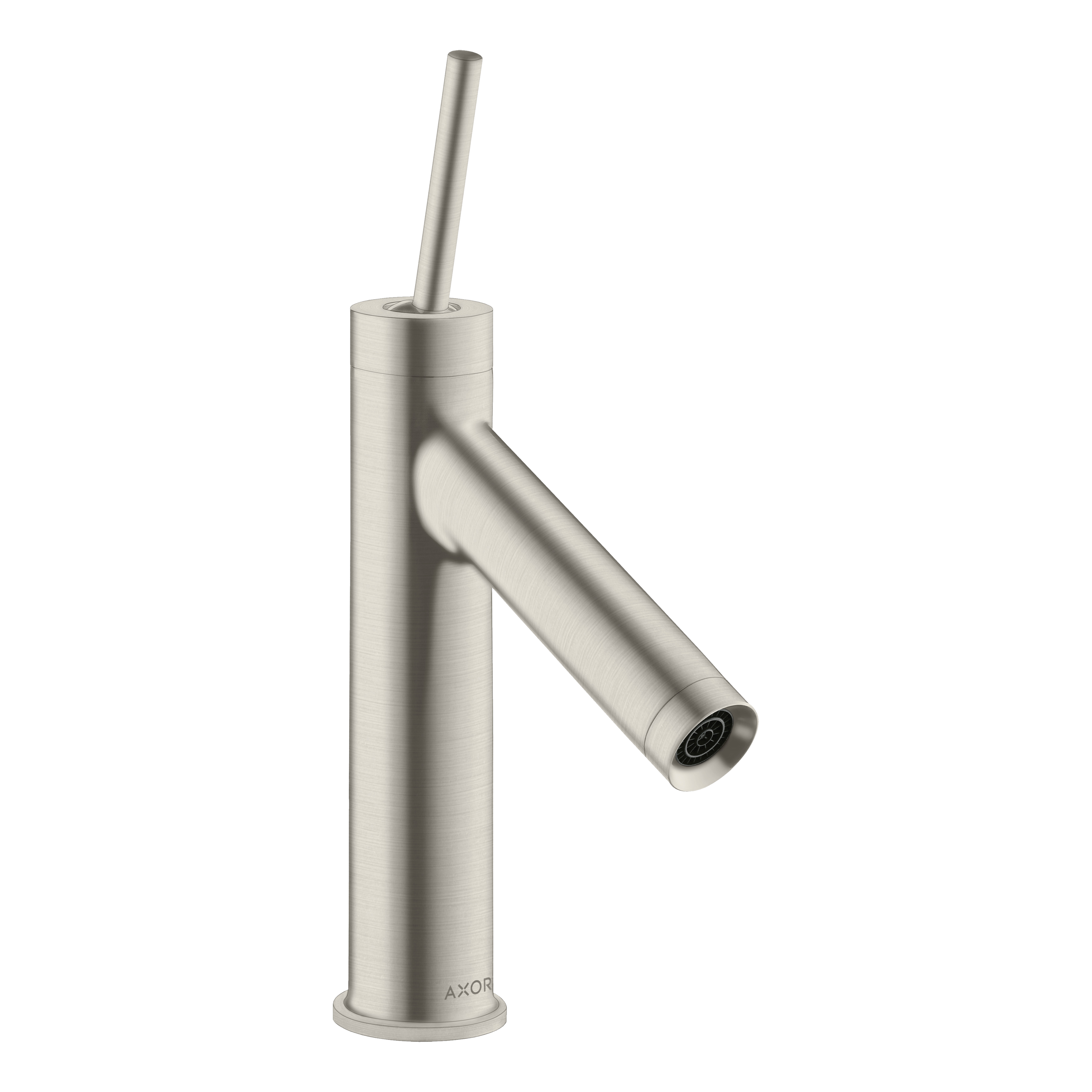AXOR Starck Single Pin Handle Basin Mixer Faucet 90 with Open Waste Set from Brandt in Stainless Steel Optic finish