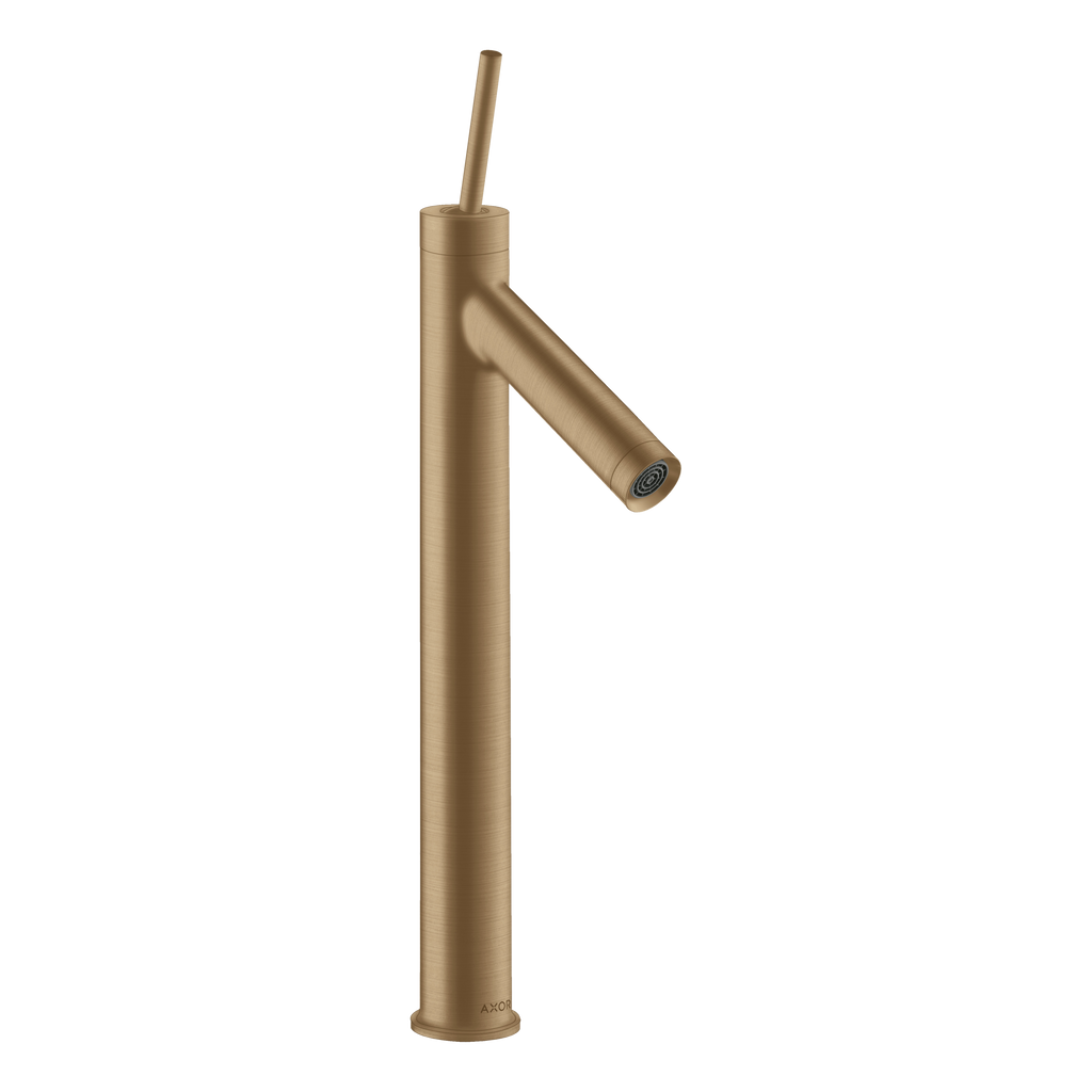 AXOR Starck Single Pin Handle Basin Mixer Faucet 250 with Open Waste Set from Brandt in Brushed Bronze finish