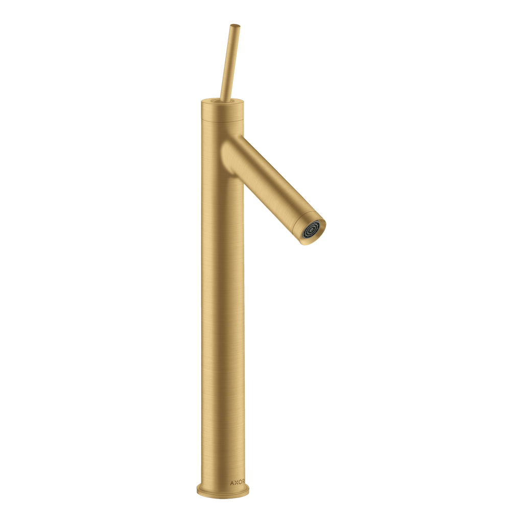 AXOR Starck Single Pin Handle Basin Mixer Faucet 250 with Open Waste Set from Brandt in Brushed Gold Optic finish