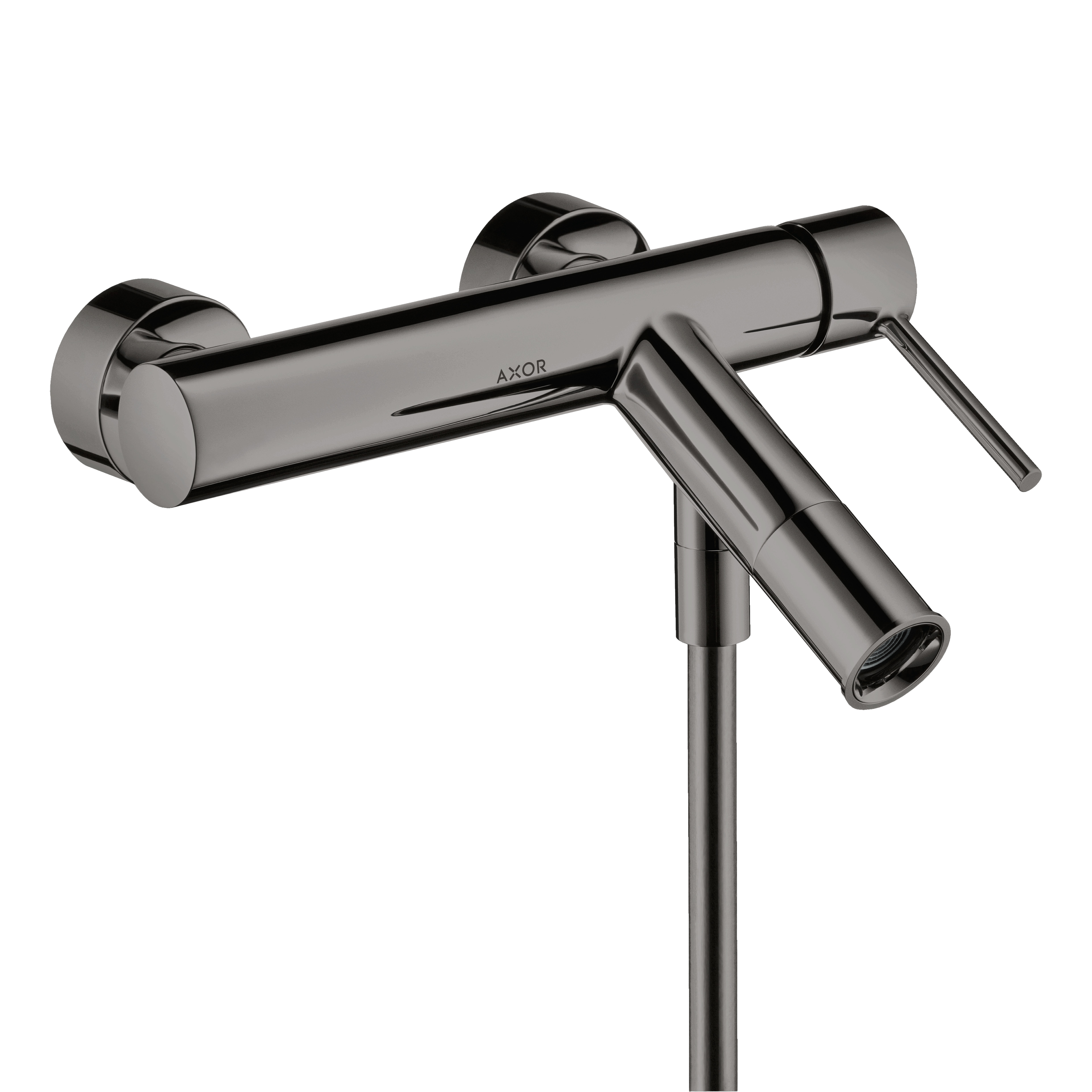 AXOR Starck Single Pin Handle Bath & Shower Mixer Faucet from Brandt in Polished Black Chrome finish