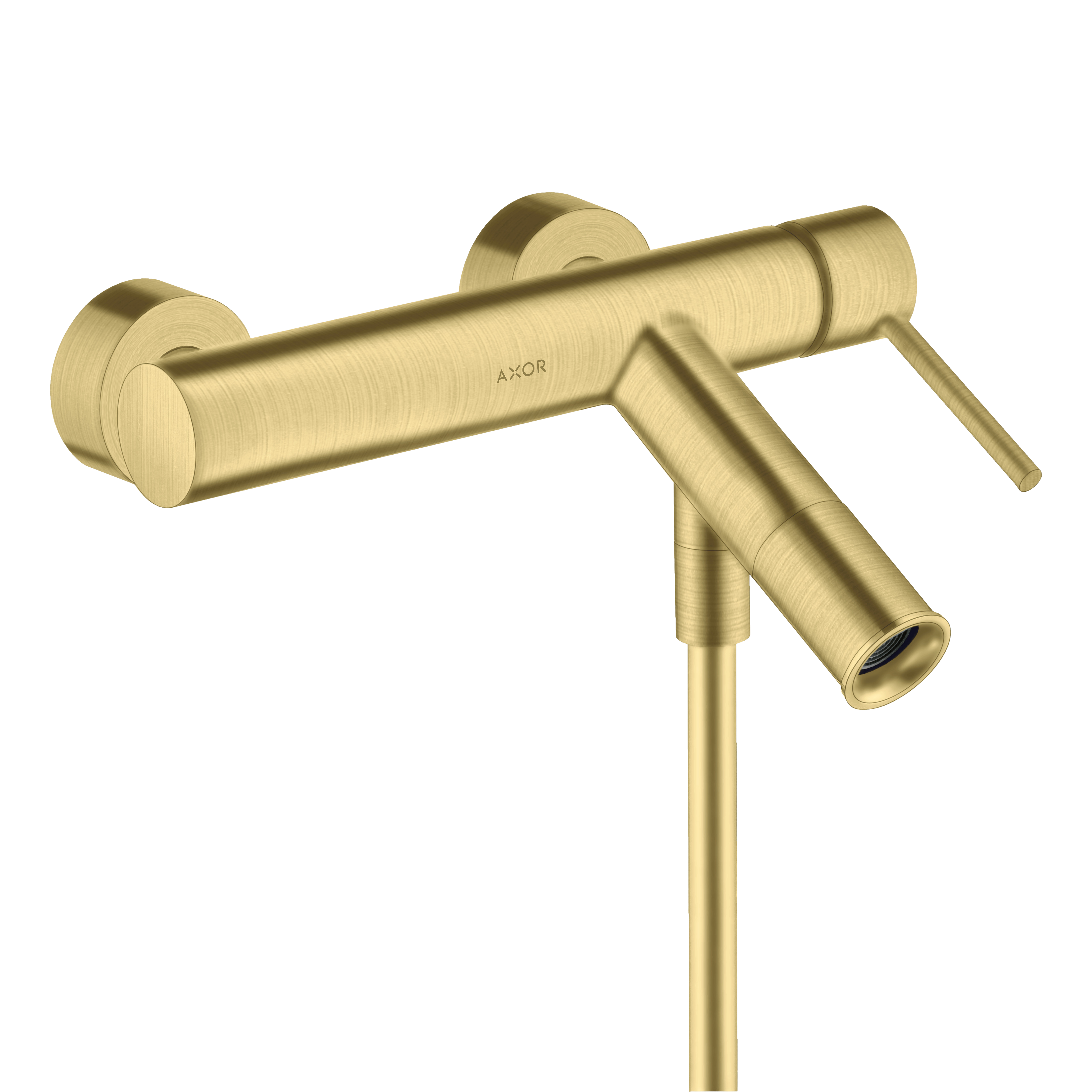 AXOR Starck Single Pin Handle Bath & Shower Mixer Faucet from Brandt in Brushed Brass finish