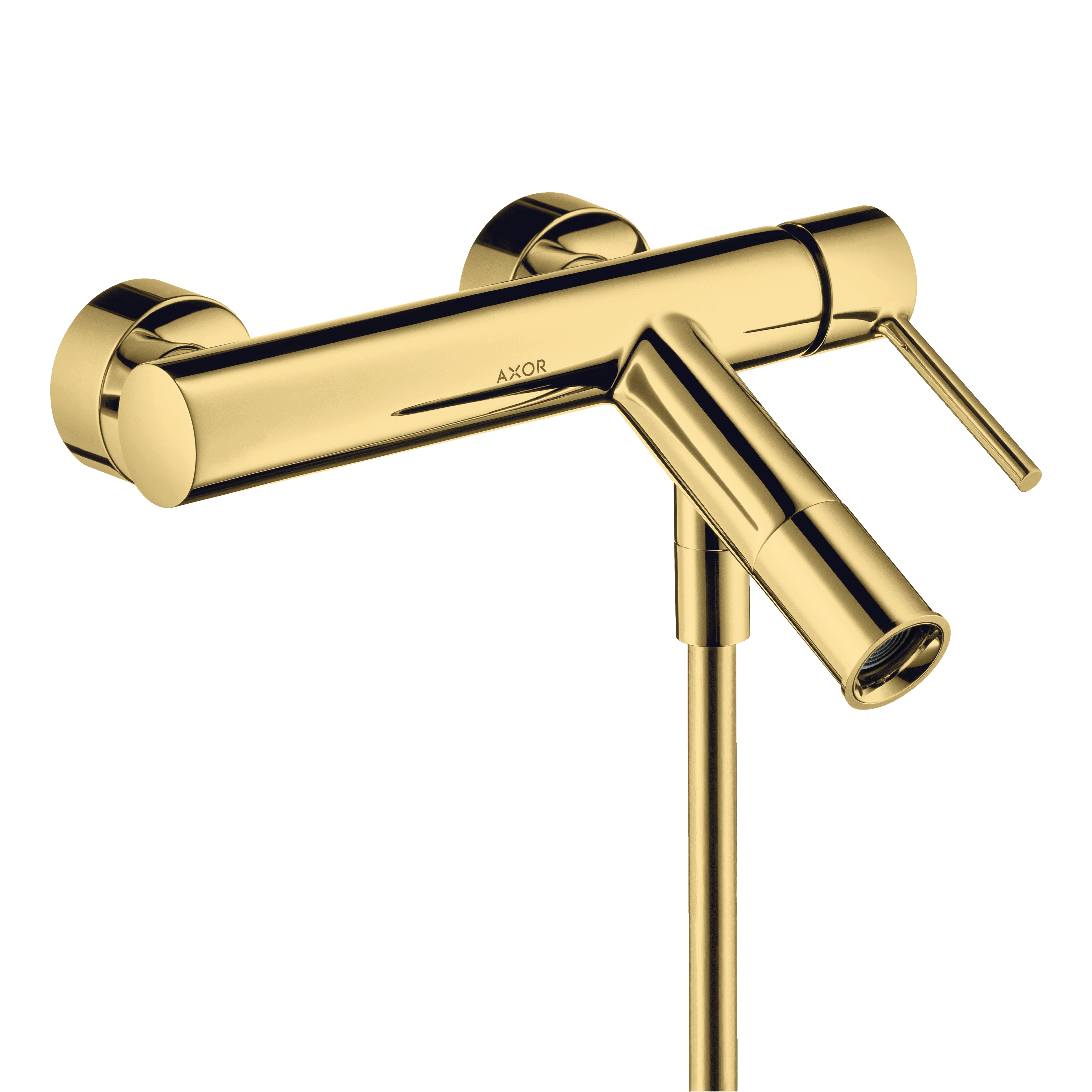 AXOR Starck Single Pin Handle Bath & Shower Mixer Faucet from Brandt in Polished Gold Optic finish