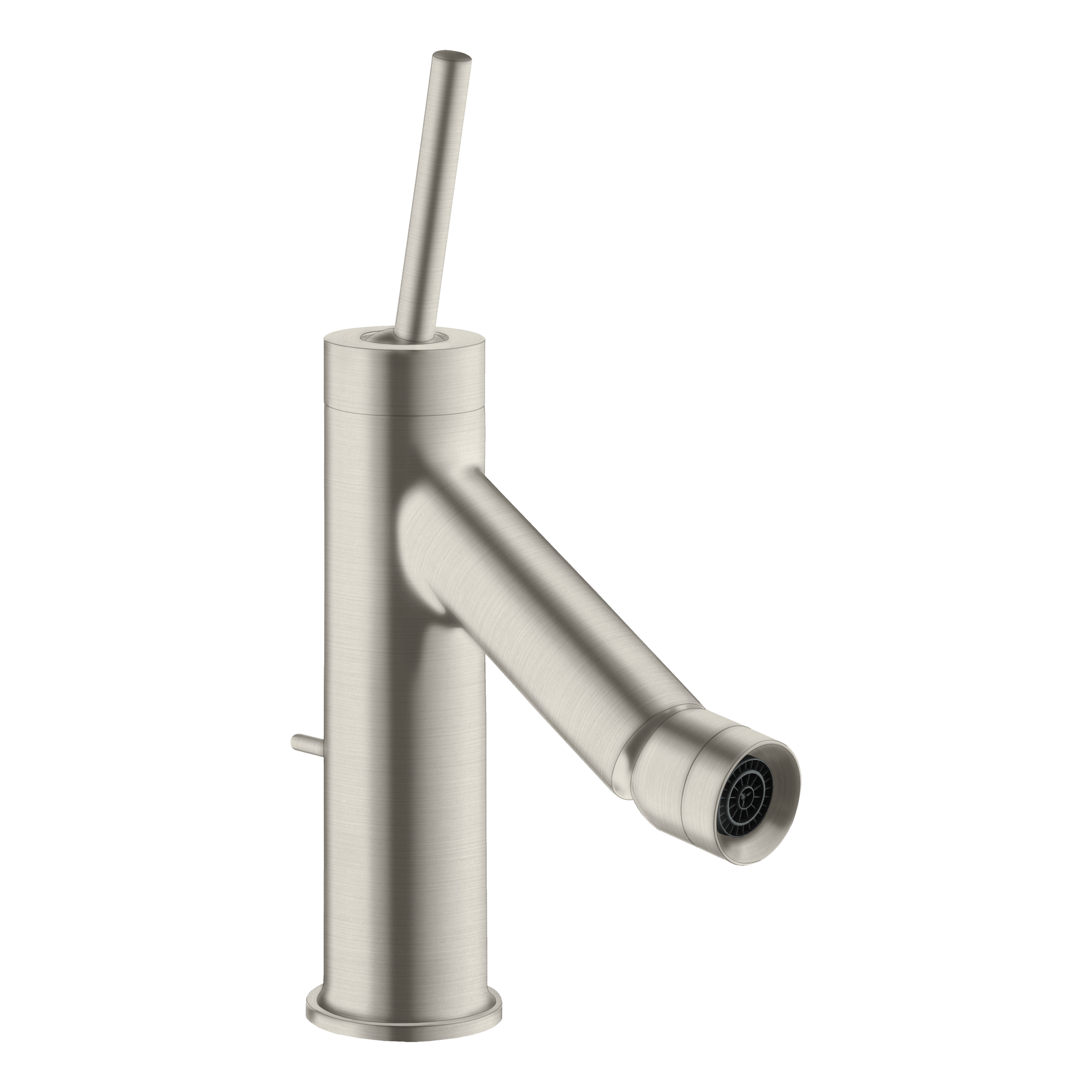 AXOR Starck Single Pin Handle Bidet Mixer Faucet with Pop-Up Waste Set from Brandt in Stainless Steel Optic finish