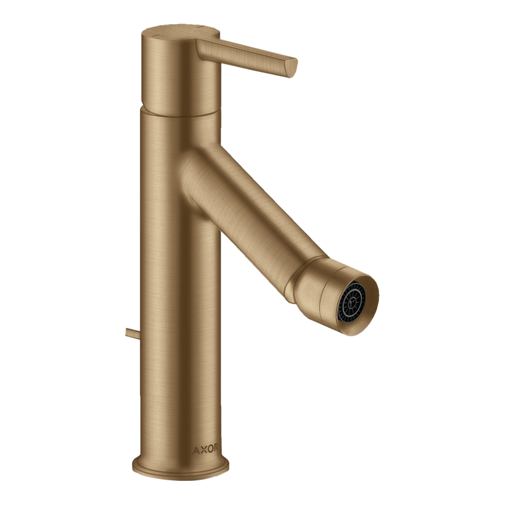 AXOR Starck Single Lever Handle Bidet Mixer Faucet with Pop-Up Waste Set from Brandt in Brushed Bronze finish