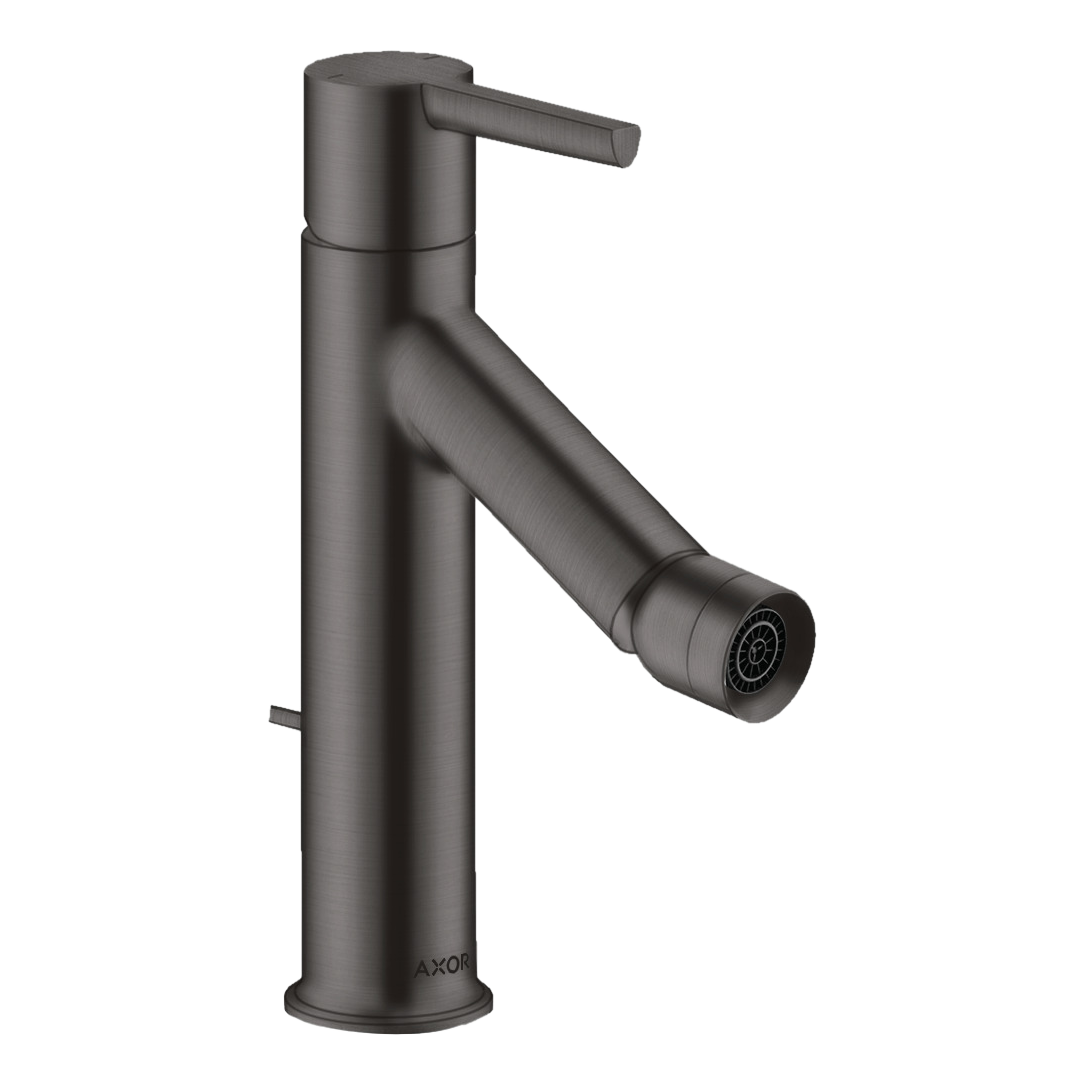 AXOR Starck Single Lever Handle Bidet Mixer Faucet with Pop-Up Waste Set from Brandt in Brushed Black Chrome finish
