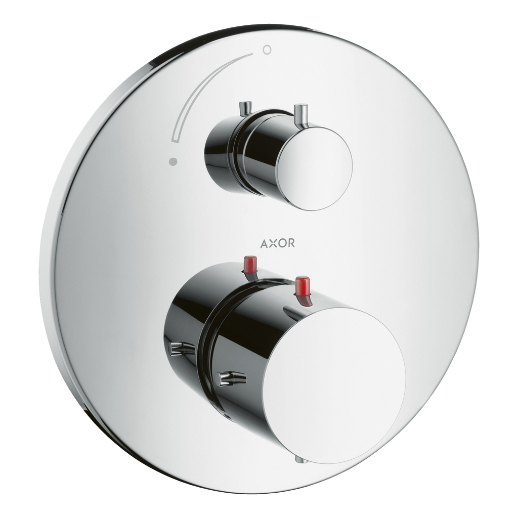 AXOR Starck Concealed Shower Thermostat with Shut-Off Valve from Brandt in Chrome finish