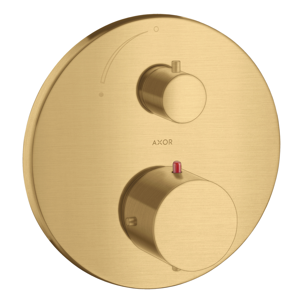 AXOR Starck Concealed Shower Thermostat with Shut-Off Valve from Brandt in Brushed Gold Optic finish