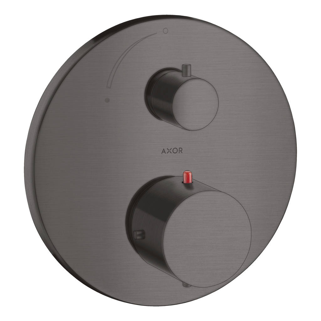 AXOR Starck Concealed Shower Thermostat with Shut-Off Valve from Brandt in Brushed Black Chrome finish