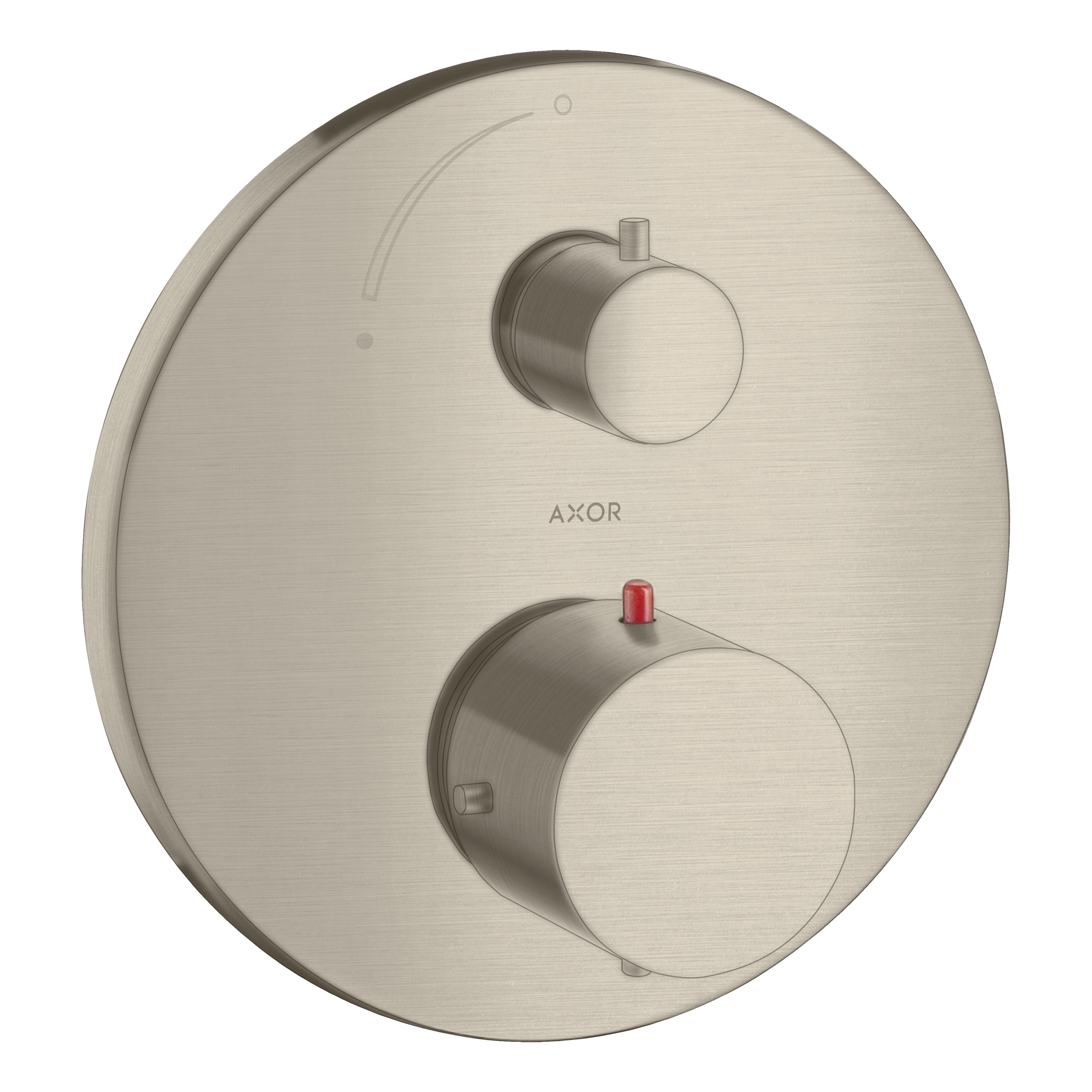 AXOR Starck Concealed Shower Thermostat with Shut-Off Valve from Brandt in Brushed Nickel finish