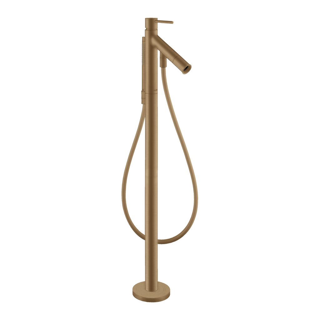 AXOR Starck Single Lever Handle Floorstanding Bath & Shower Mixer Faucet from Brandt in Brushed Bronze finish