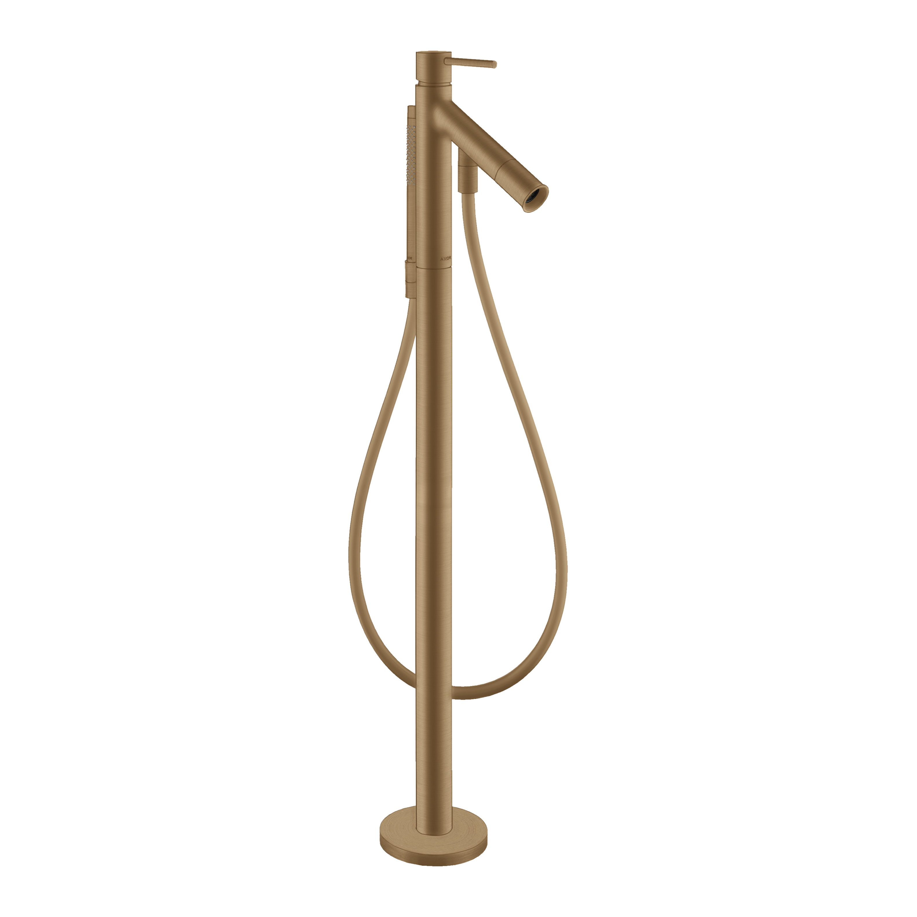 AXOR Starck Single Lever Handle Floorstanding Bath & Shower Mixer Faucet from Brandt in Brushed Bronze finish