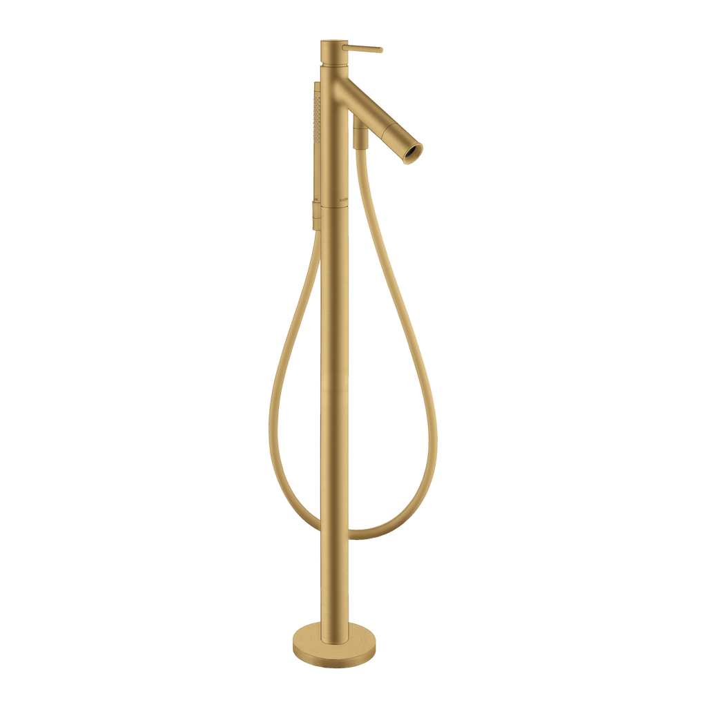 AXOR Starck Single Lever Handle Floorstanding Bath & Shower Mixer Faucet from Brandt in Brushed Gold Optic finish
