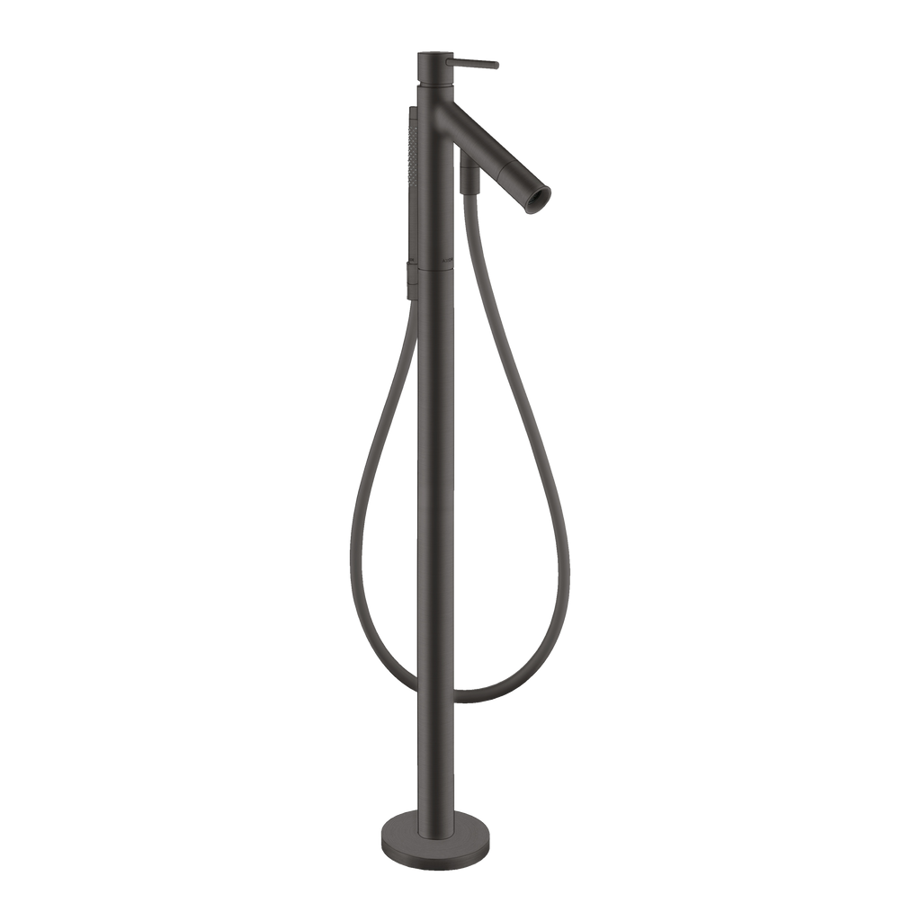 AXOR Starck Single Lever Handle Floorstanding Bath & Shower Mixer Faucet from Brandt in Brushed Black Chrome finish