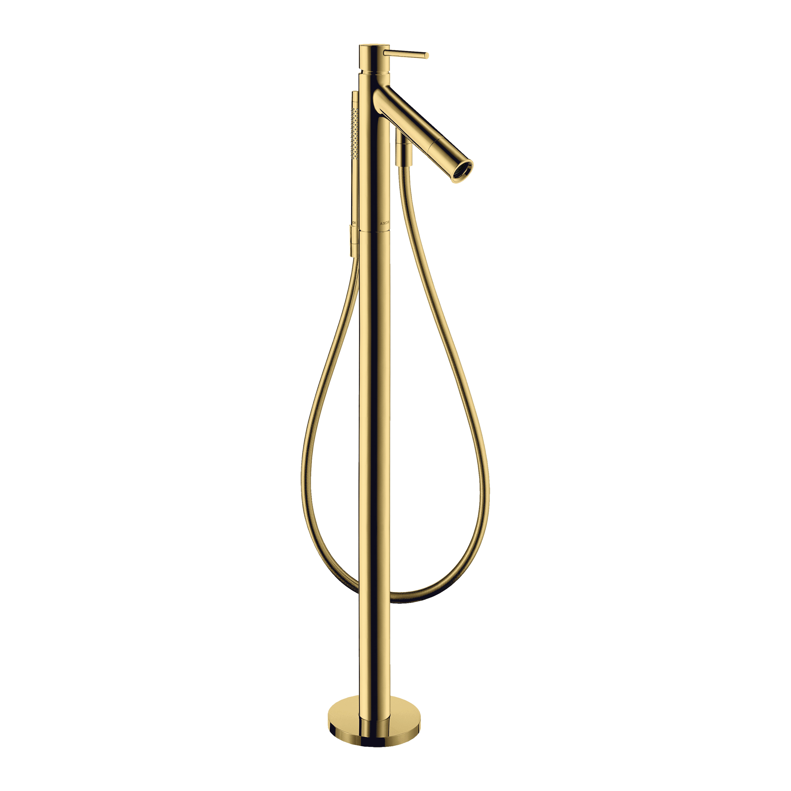 AXOR Starck Single Lever Handle Floorstanding Bath & Shower Mixer Faucet from Brandt in Polished Gold Optic finish