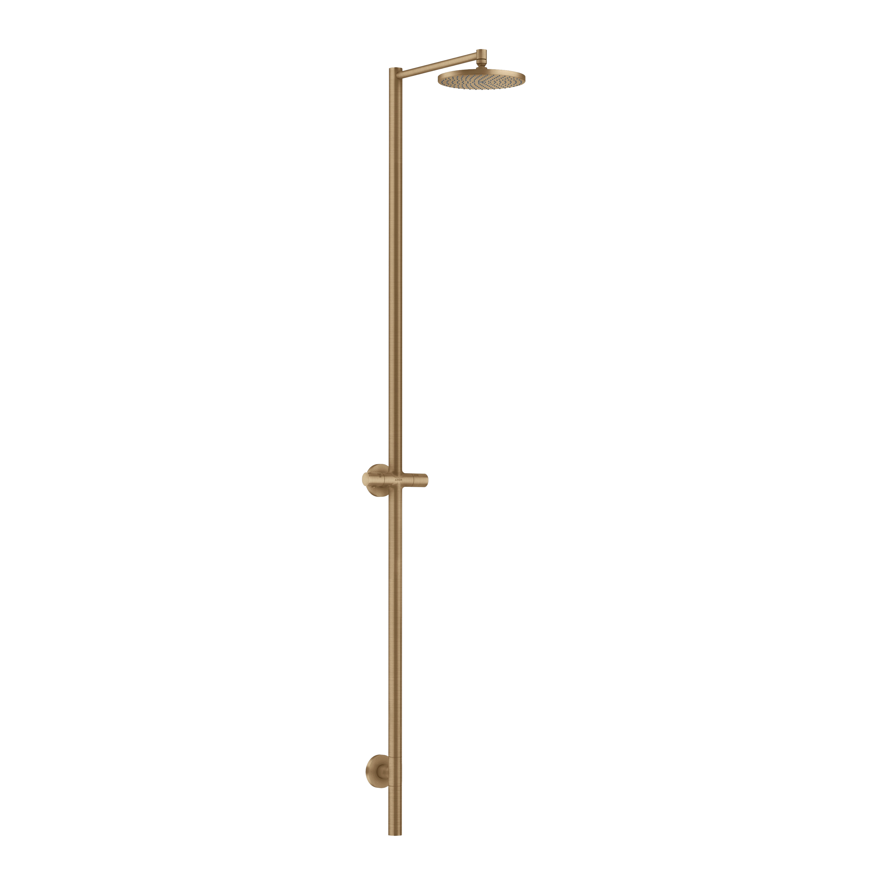 AXOR Starck Nature Outdoor Shower Column with Overhead Shower 240 1jet without Hand Shower from Brandt in Brushed Bronze finish