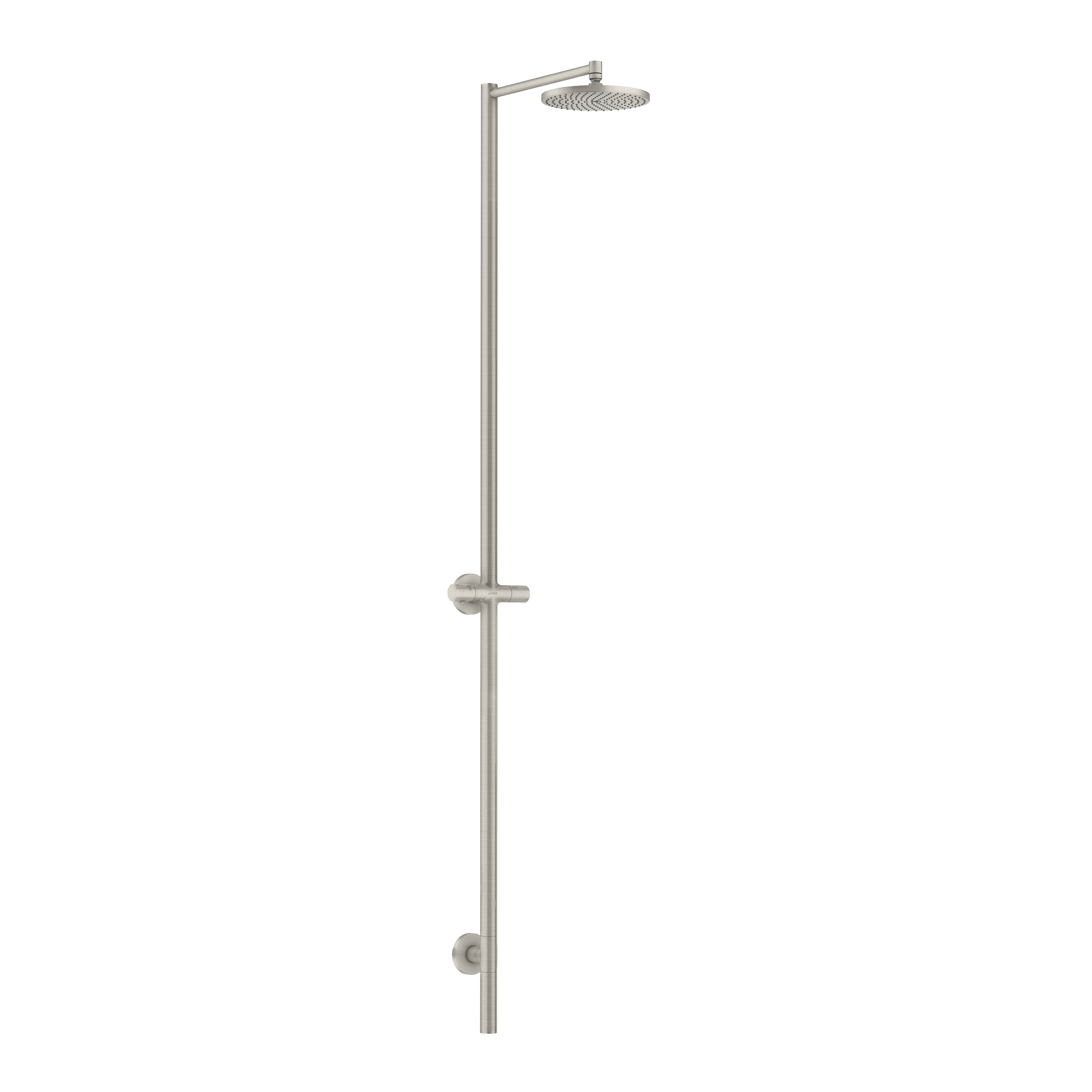 AXOR Starck Nature Outdoor Shower Column with Overhead Shower 240 1jet without Hand Shower from Brandt in Stainless Steel Optic finish